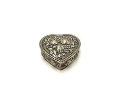 Scandinavian Silver 830 Heart-Shaped Box, Early 20th Century