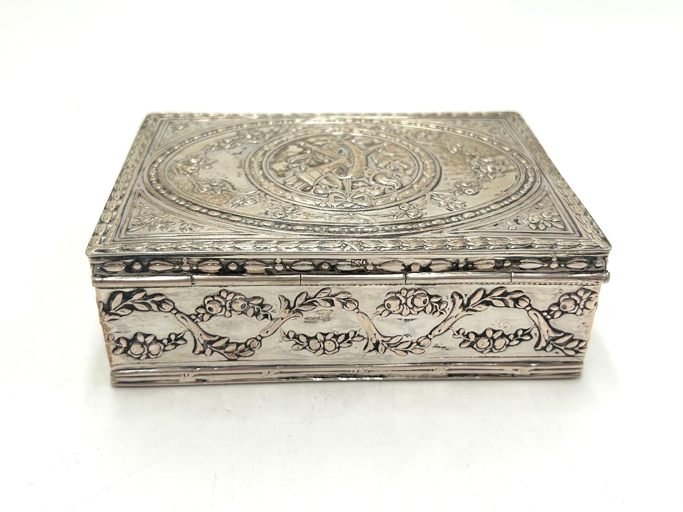 Scandinavian Silver 830 Jewellery Box, Early 20th Century In Good Condition In Chorzów, PL