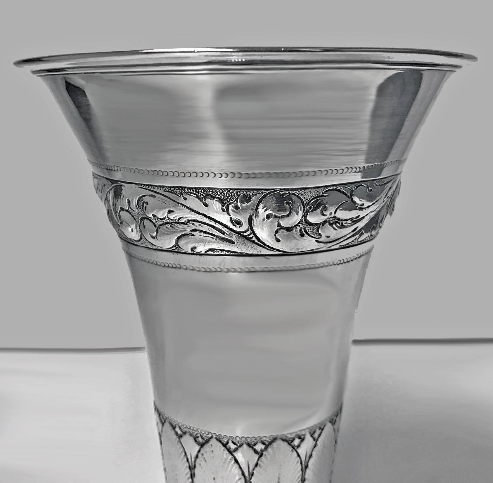 Scandinavian Silver Vase, A. Steffensen, Copenhagen Denmark, circa 1920 In Good Condition In Toronto, Ontario