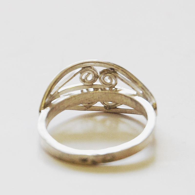 Scandinavian Silverring with Ornament Details, 1950s-1960s In Good Condition For Sale In Stockholm, SE