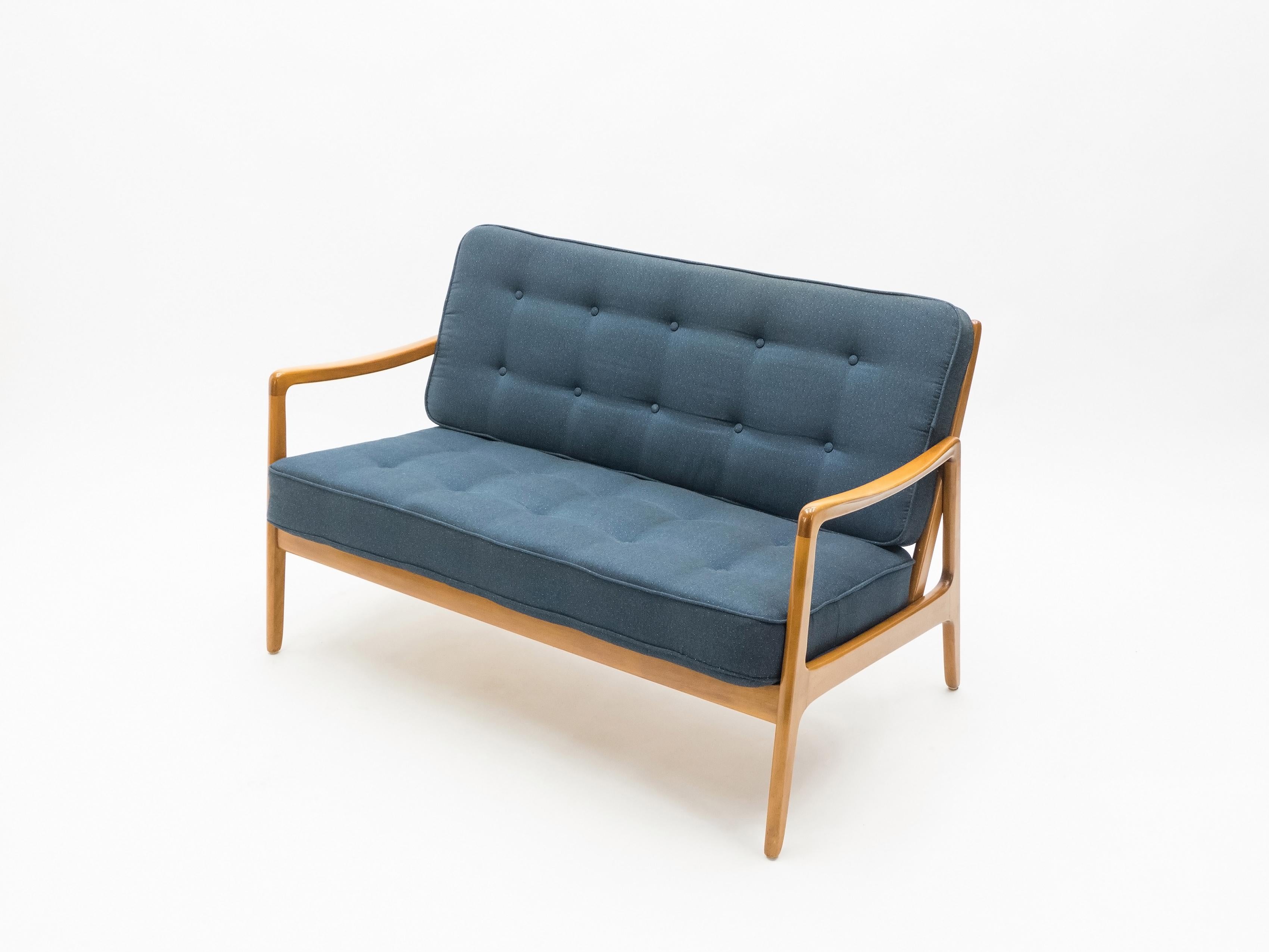 Renowned Danish designer Ole Wanscher is credited for being influential during the height of the acclaimed Scandinavian design movement that took place during the midcentury. His FD 109 sofa, designed during the 1960s for respected Danish