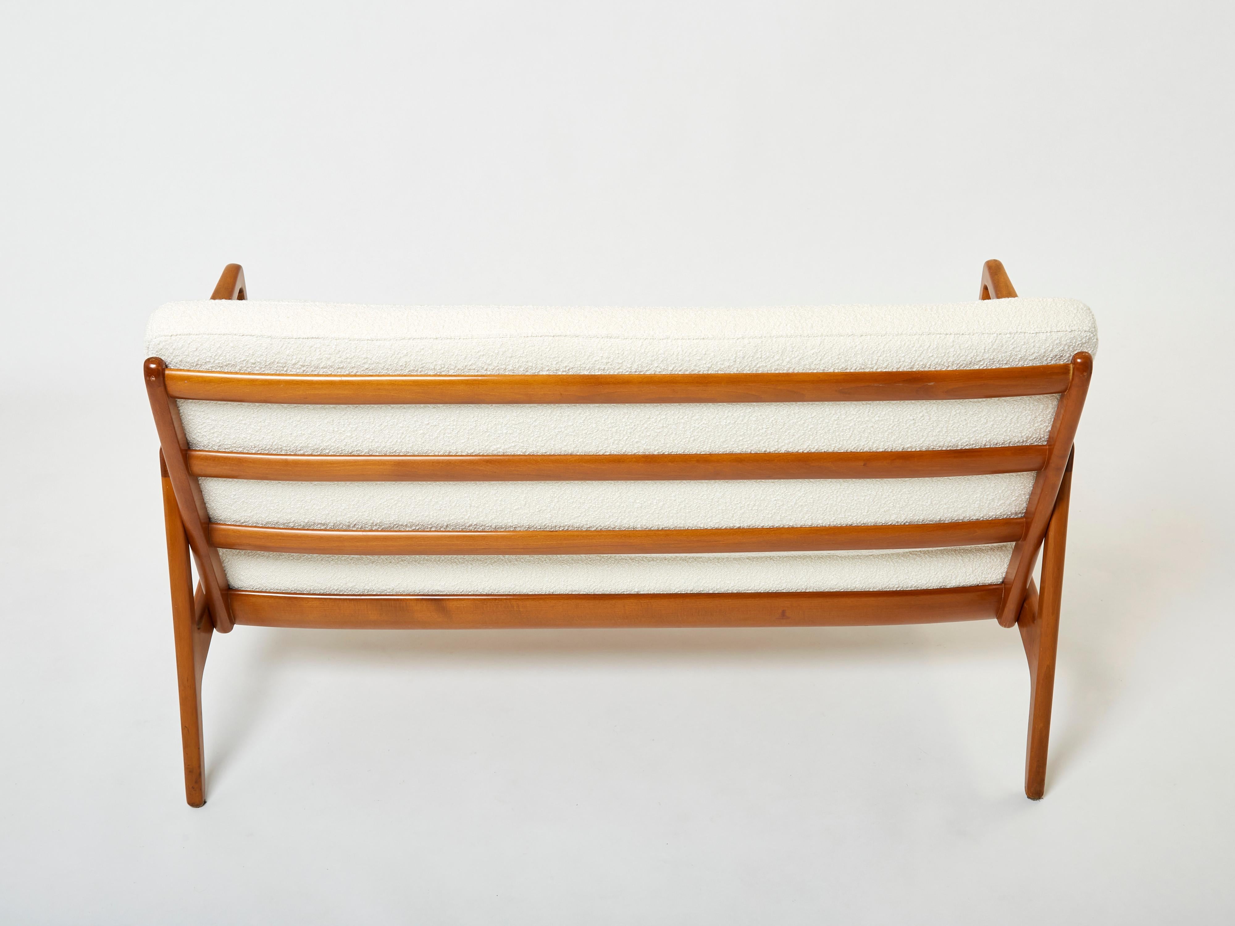 Scandinavian Sofa by Ole Wanscher FD 109 Wool Bouclé, 1960s 3