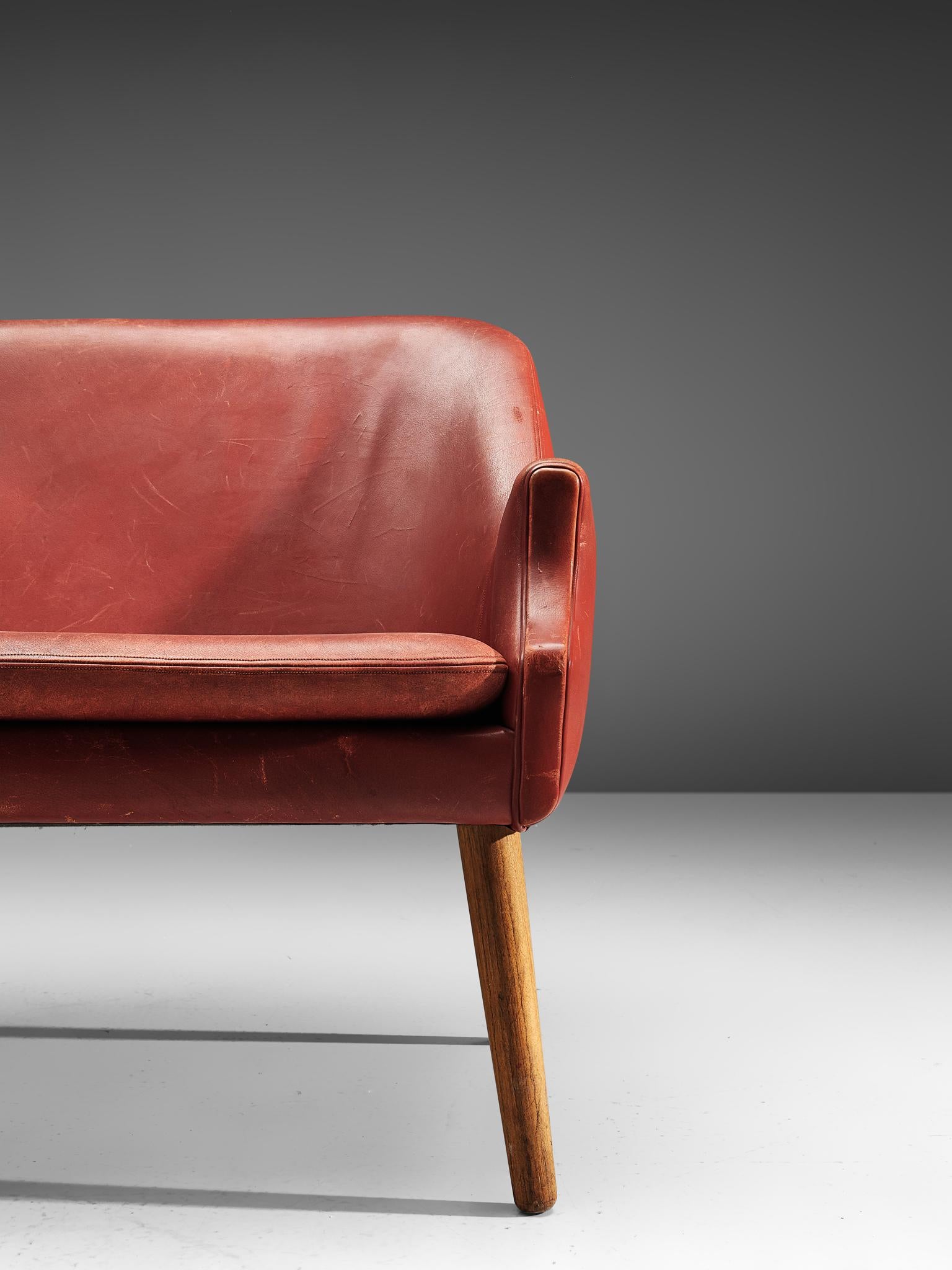 Scandinavian Sofa in Leather, 1950s 3