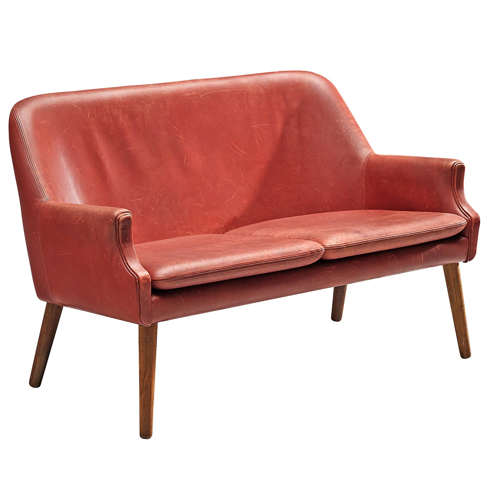 Scandinavian Sofa in Leather, 1950s
