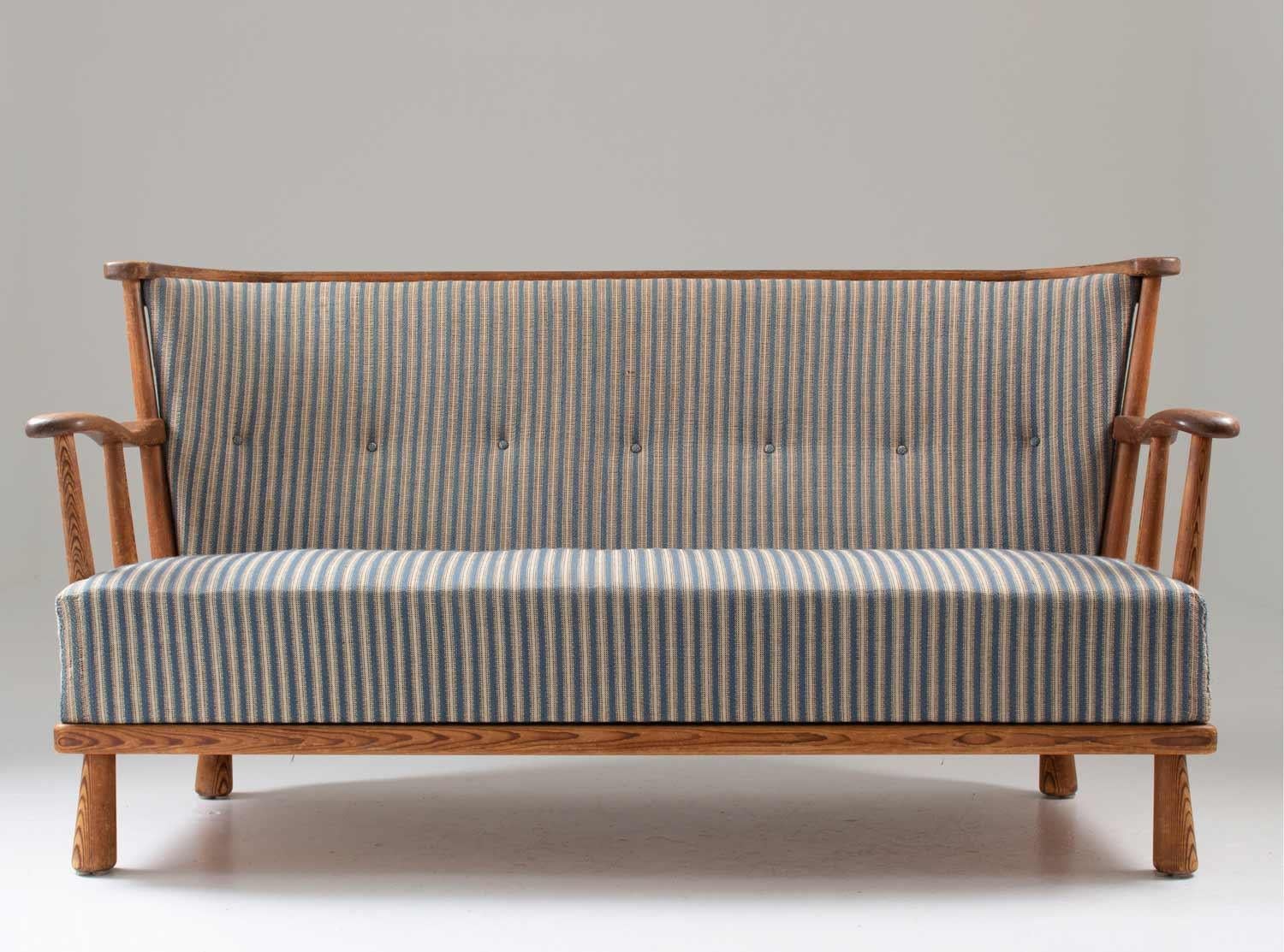 Extremely rare studio craft sofa by Bo Fjaestad, Sweden.
Bo Fjaestad made a series of 