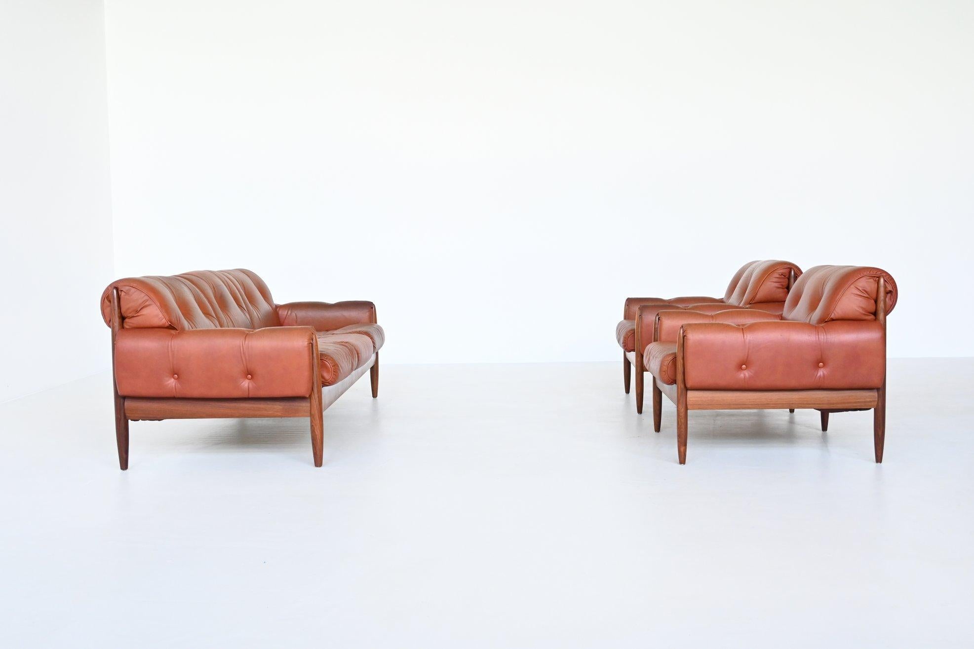 Scandinavian Sofa Rosewood and Leather Denmark 1960 12