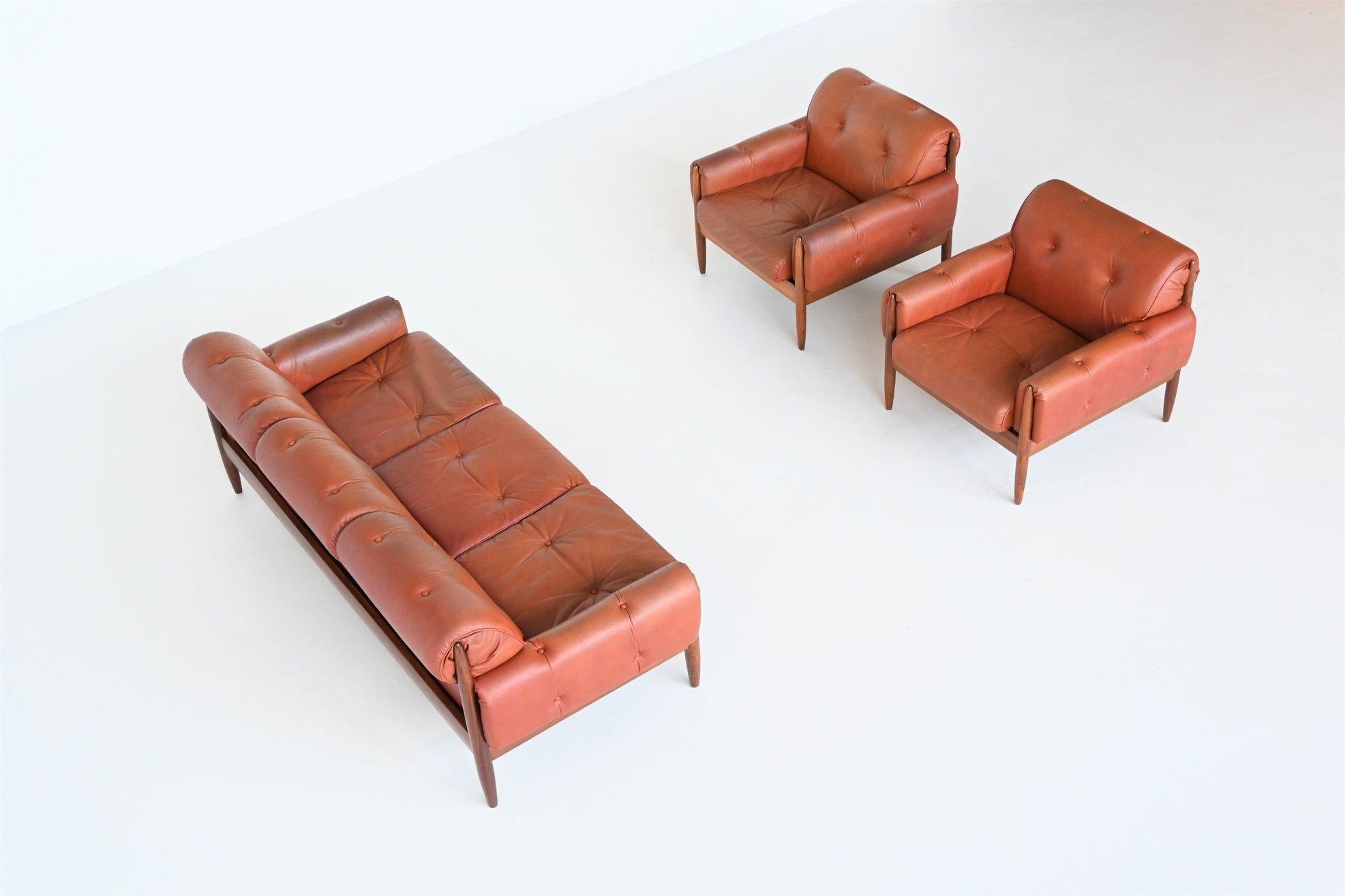 Scandinavian Sofa Rosewood and Leather Denmark 1960 13