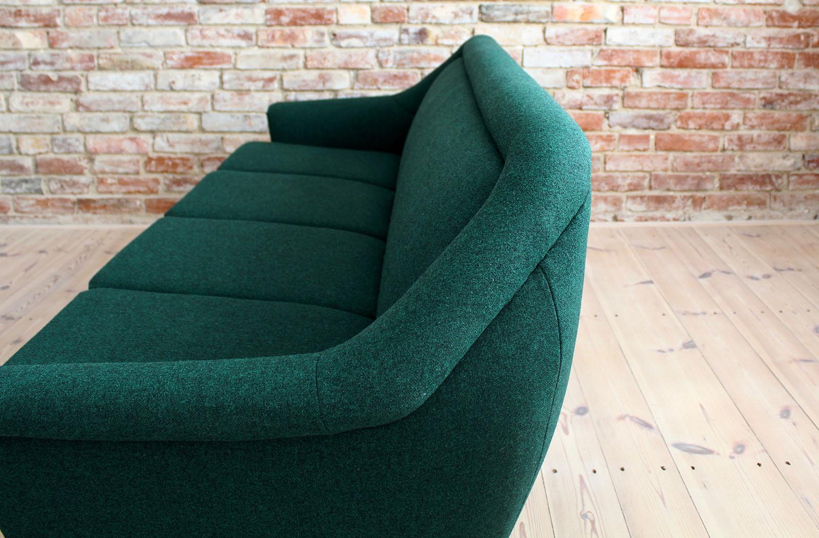 Wool Sofa Set by Holm Fabriker in Emerald Green Kvadrat Fabric, Mid-Century Modern