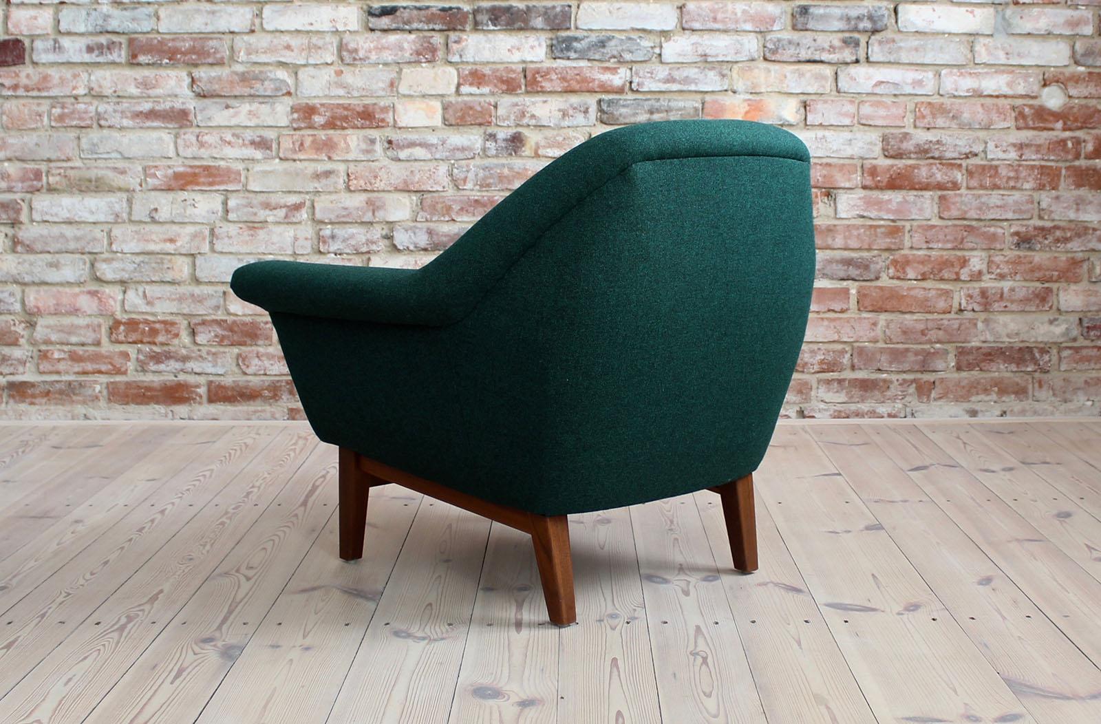 Sofa Set by Holm Fabriker in Emerald Green Kvadrat Fabric, Mid-Century Modern 5
