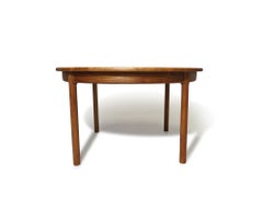 Scandinavian Solid Exotic Wood Round Dining Table with Leaves