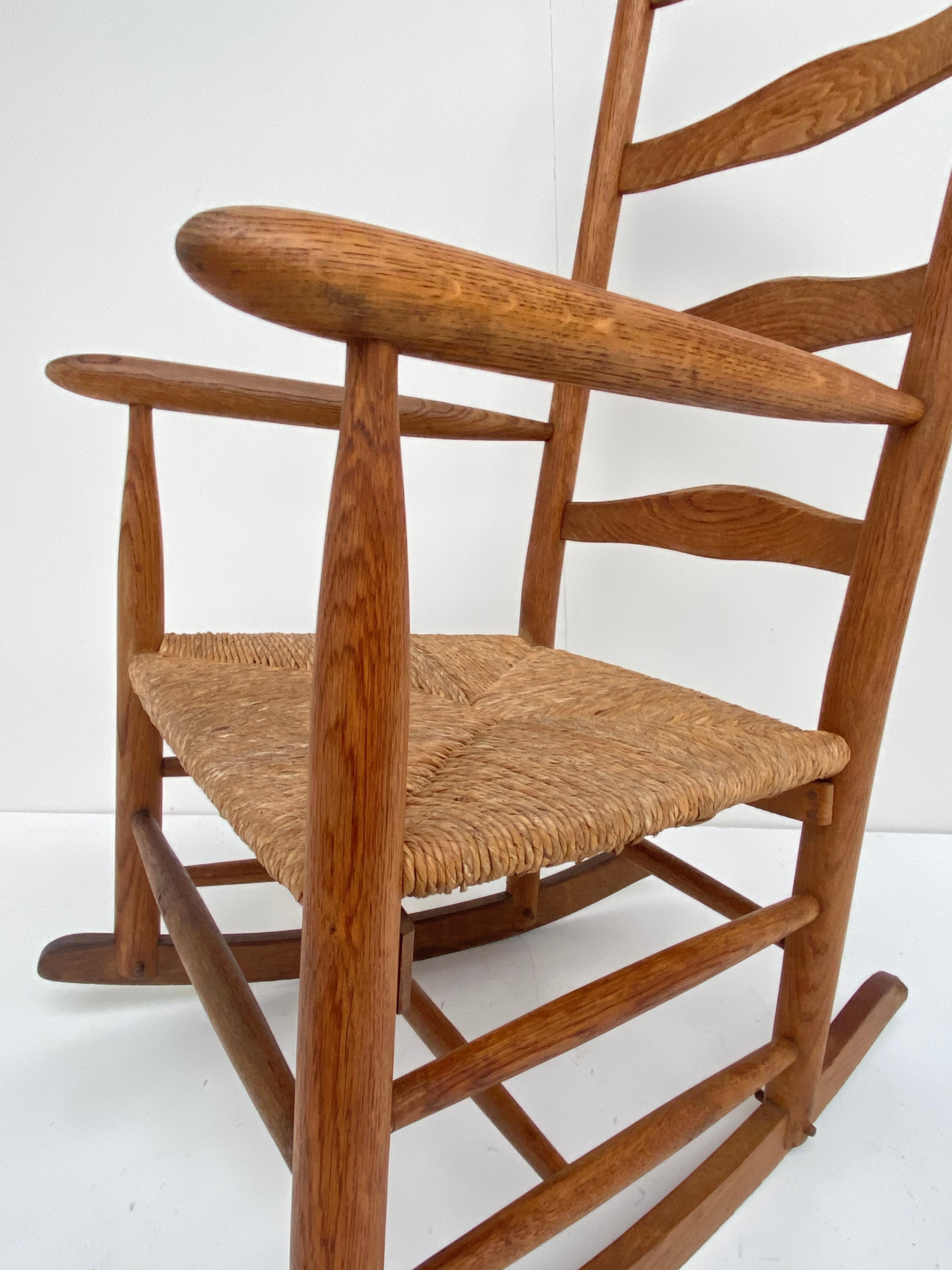 solid oak rocking chair