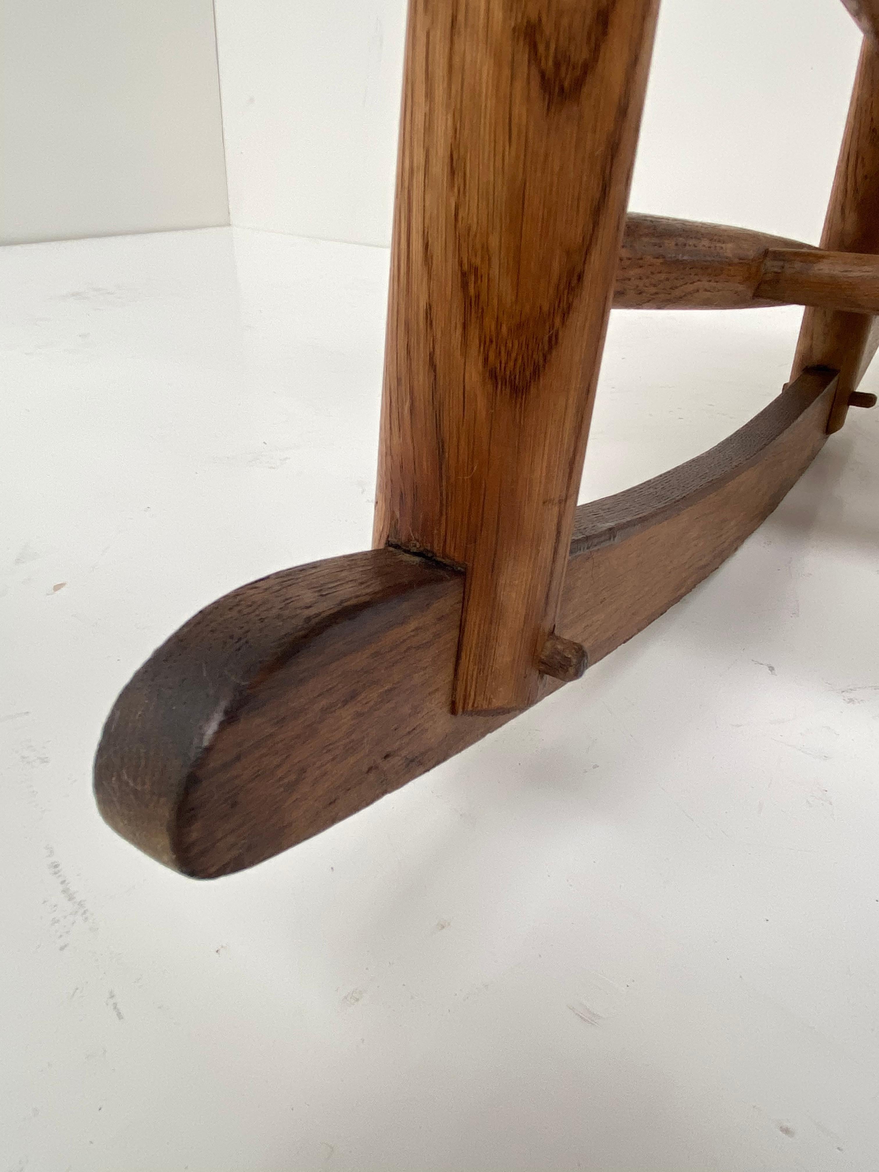 Scandinavian Solid Oak and Papercord Shaker Rocking Chair In Good Condition In Bergen op Zoom, NL