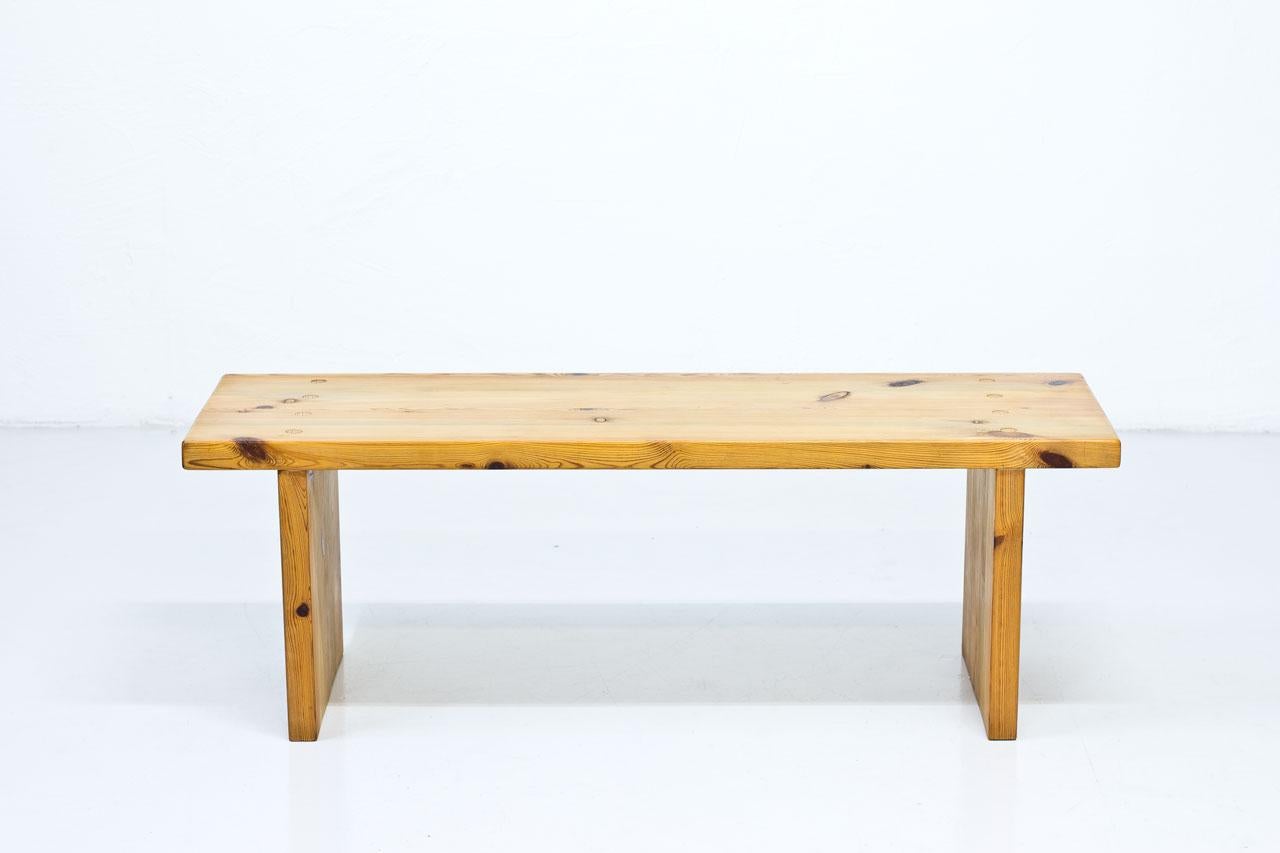 Scandinavian Solid Pine Bench, Table, Sweden, 1970s (Minimalistisch)
