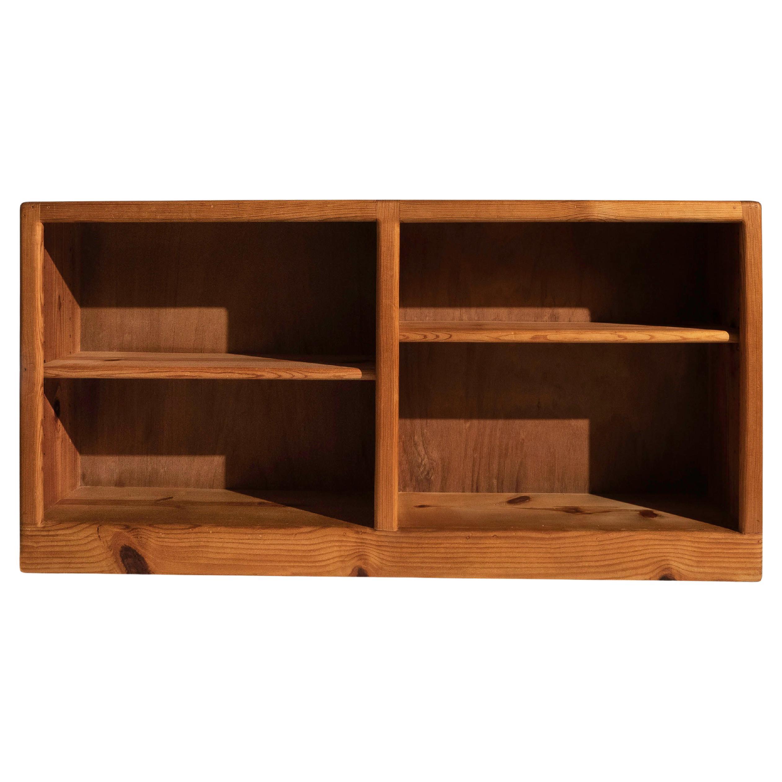 Scandinavian Solid Pine Bookcase, 1970's For Sale