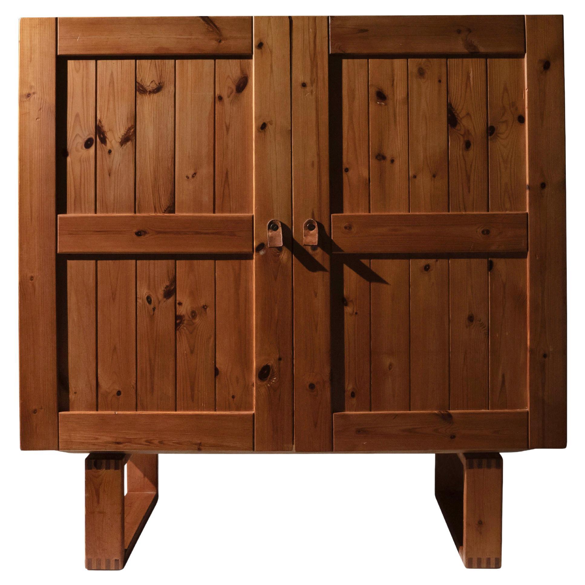 Scandinavian Solid Pine Cabinet, 1960's
