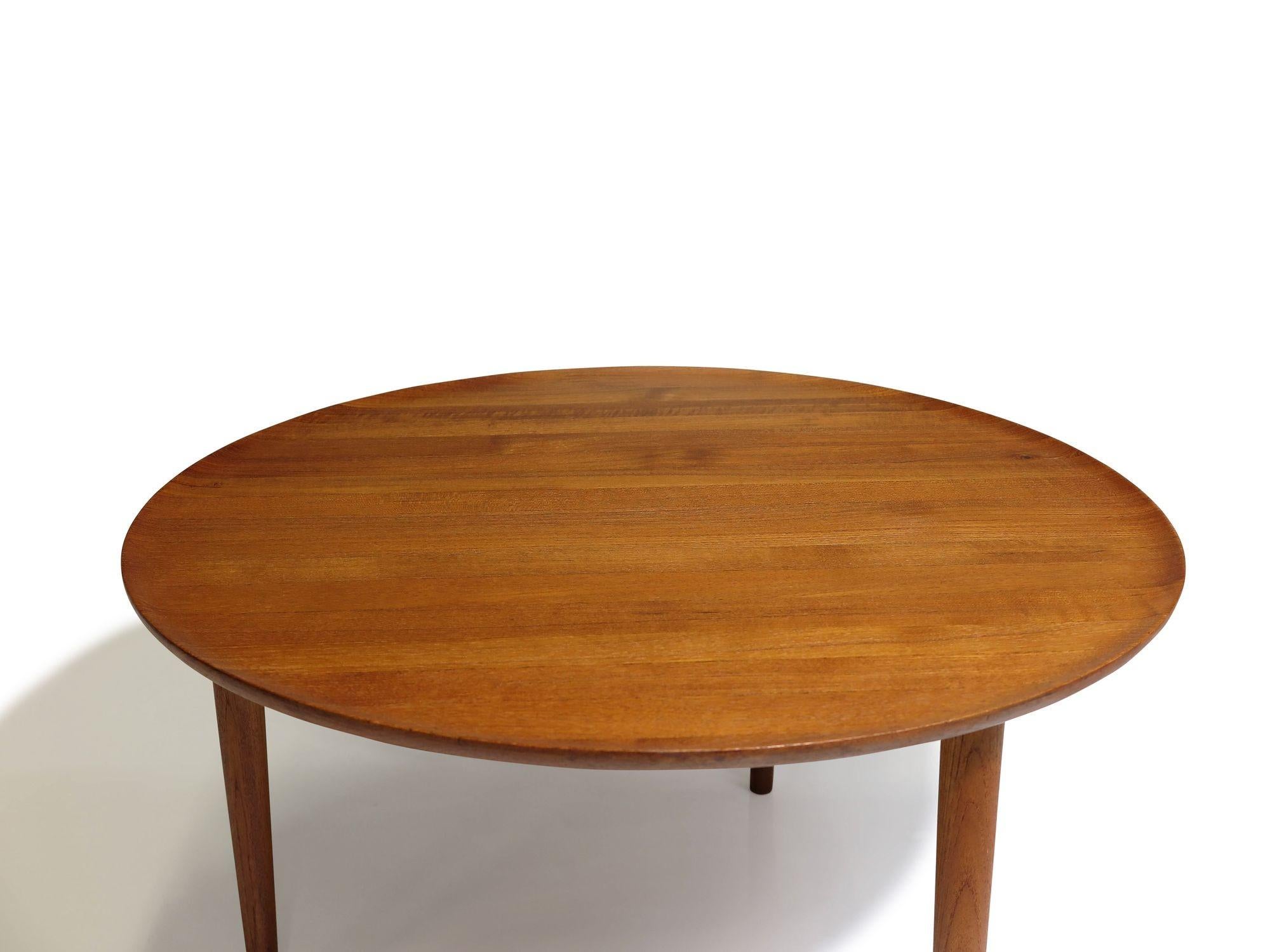 Oiled Scandinavian Solid Teak Coffee Table For Sale