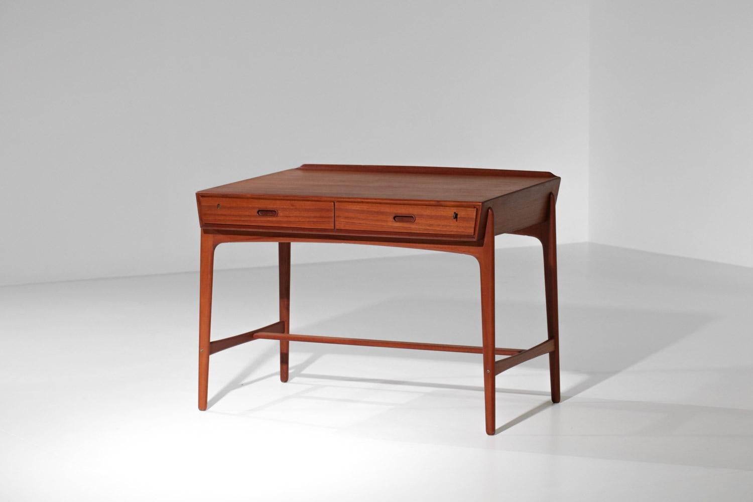 Scandinavian Solid Teak Desk by Svend and Madsen Danish, 1960s For Sale 8