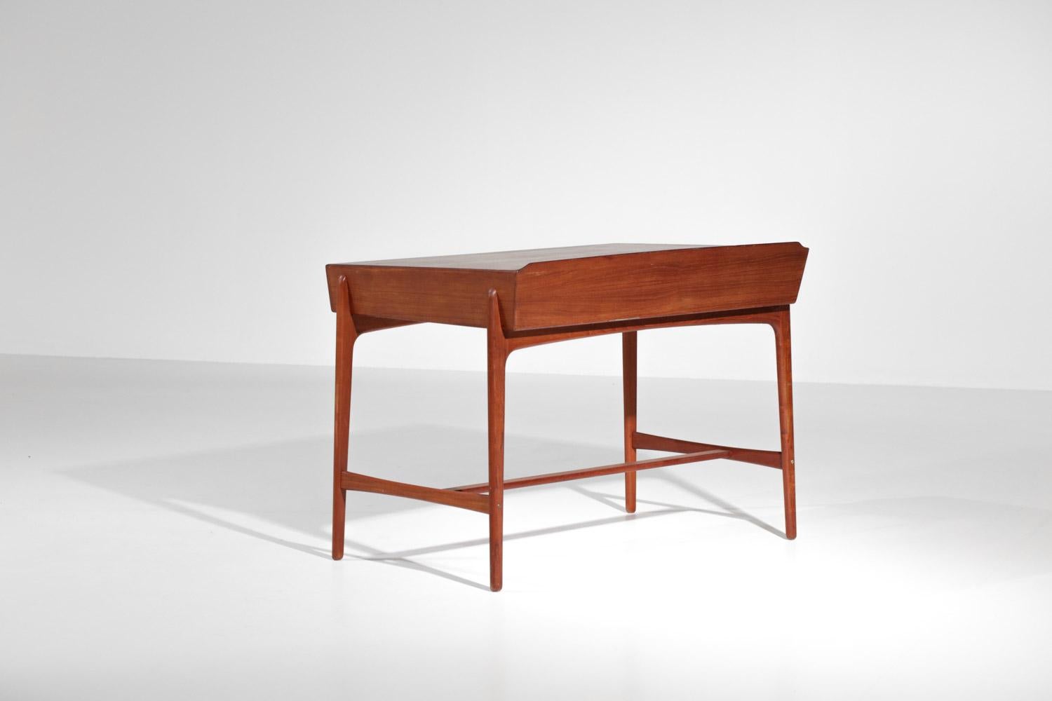 Scandinavian Solid Teak Desk by Svend and Madsen Danish, 1960s For Sale 12