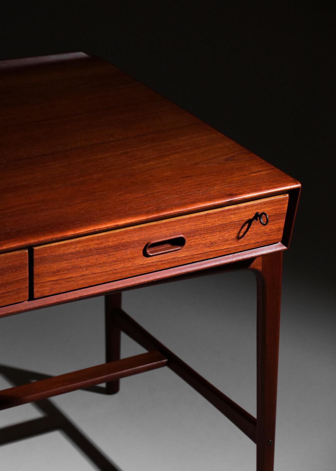 Mid-20th Century Scandinavian Solid Teak Desk by Svend and Madsen Danish, 1960s For Sale
