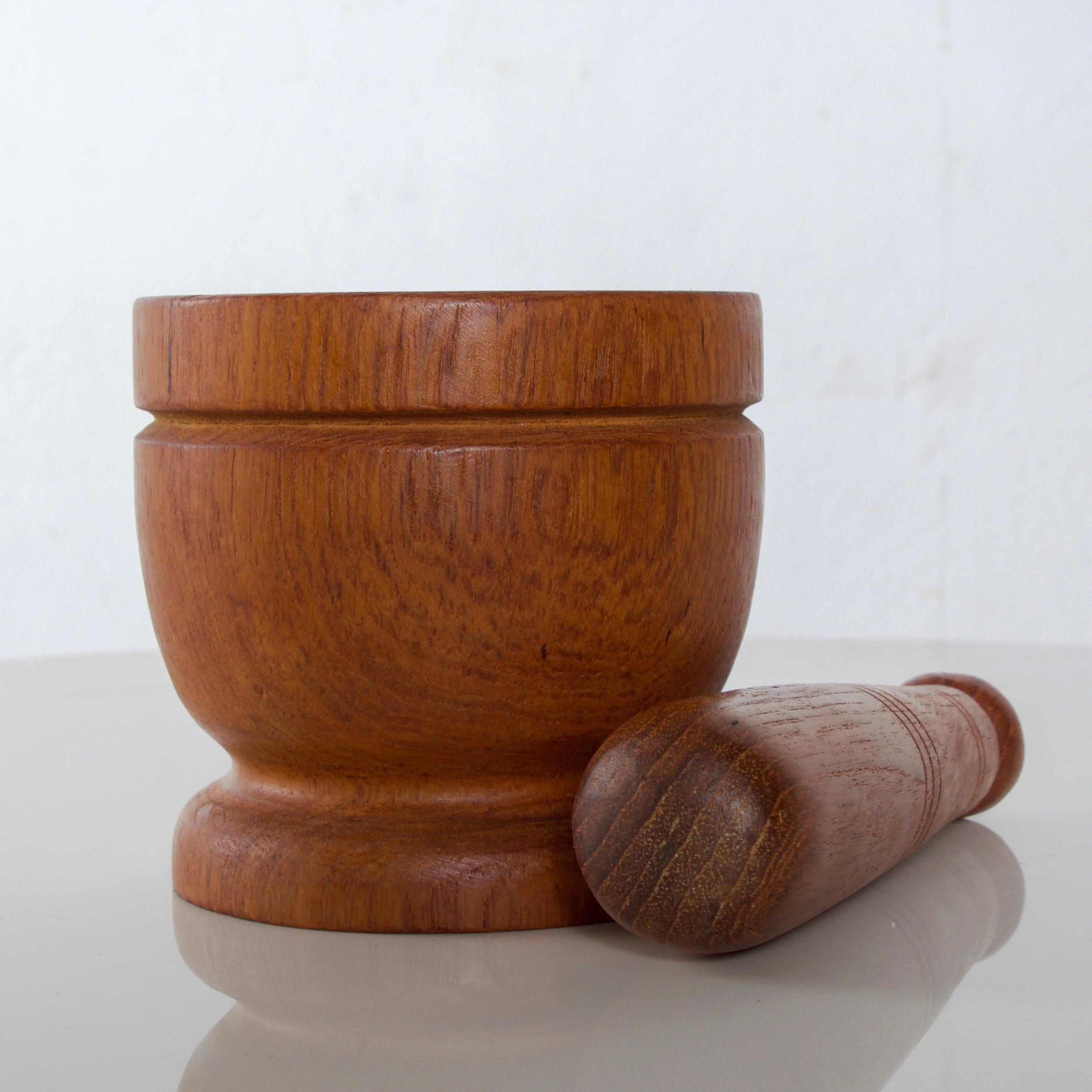 Scandinavian Modern Modern Scandinavian Teak Wood Mortar & Pestle Set 1960s Karl Holmberg Sweden