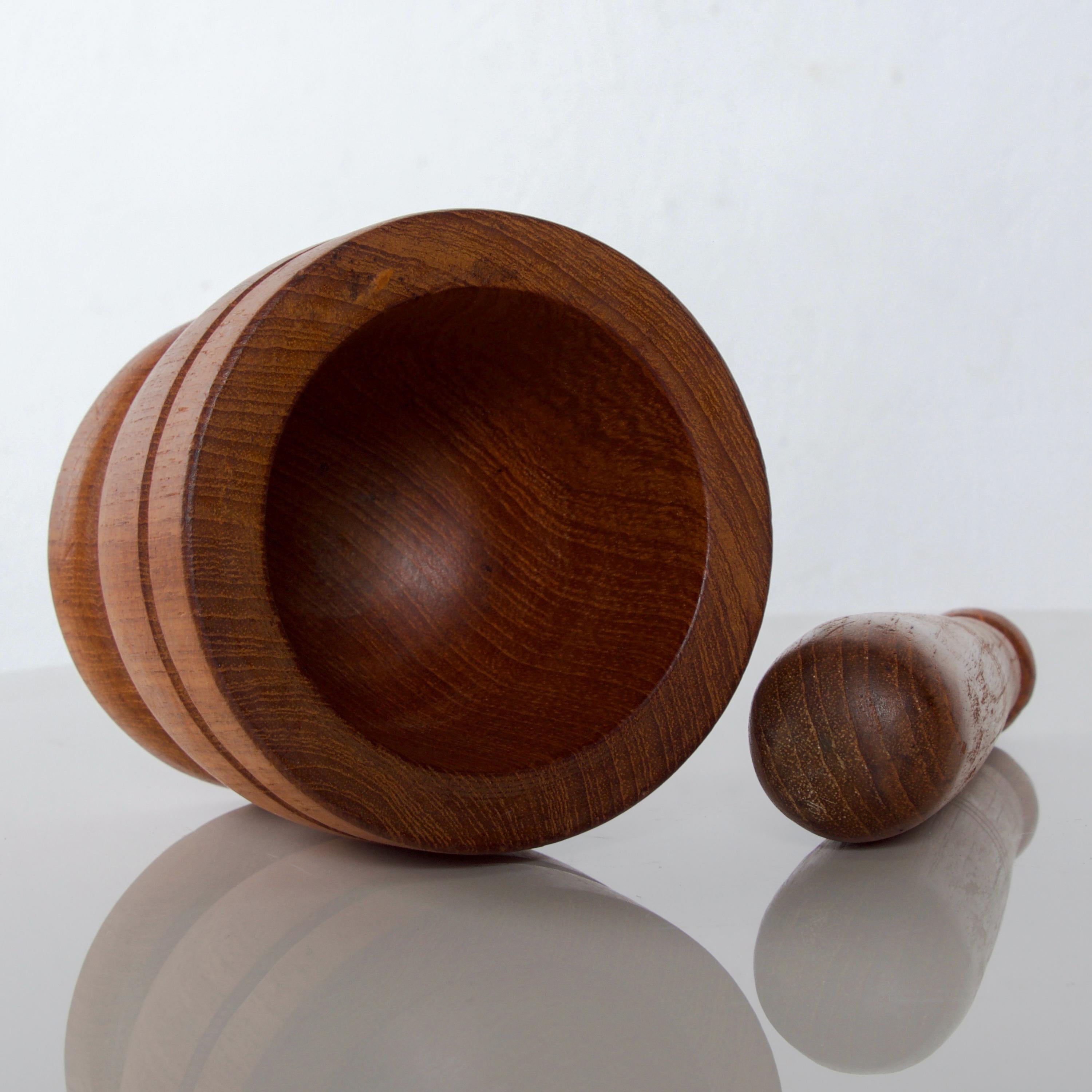 Swedish Modern Scandinavian Teak Wood Mortar & Pestle Set 1960s Karl Holmberg Sweden