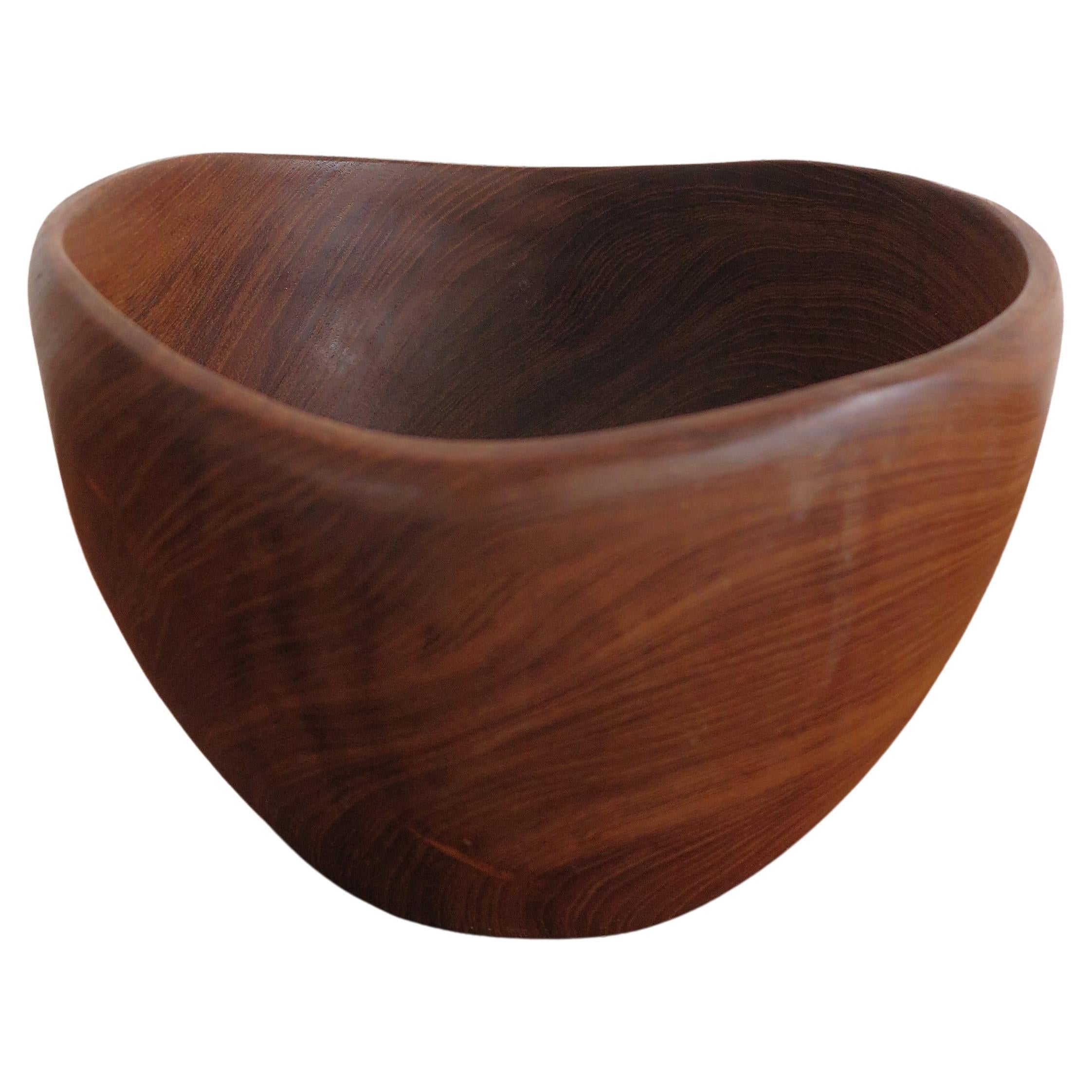 Scandinavian Solid Wood Bowl Centerpiece 1960s For Sale