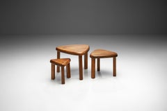 Scandinavian Solid Wood Nesting Tables, Scandinavia ca 1960s