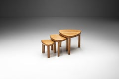 Scandinavian Solid Wood Nesting Tables, Scandinavia ca 1970s