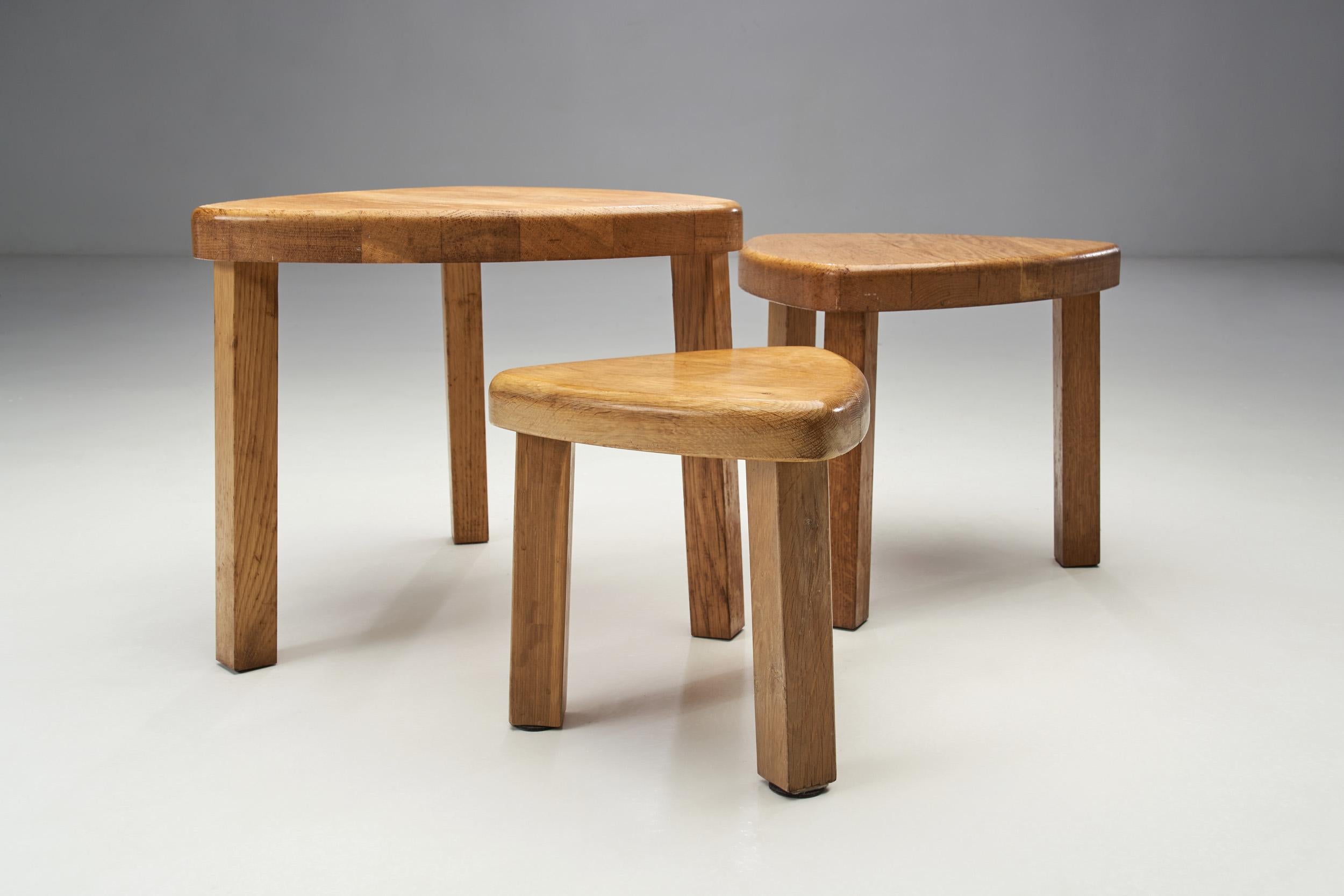 Scandinavian Solid Wood Nesting Tables, Scandinavia ca 1970s For Sale 1