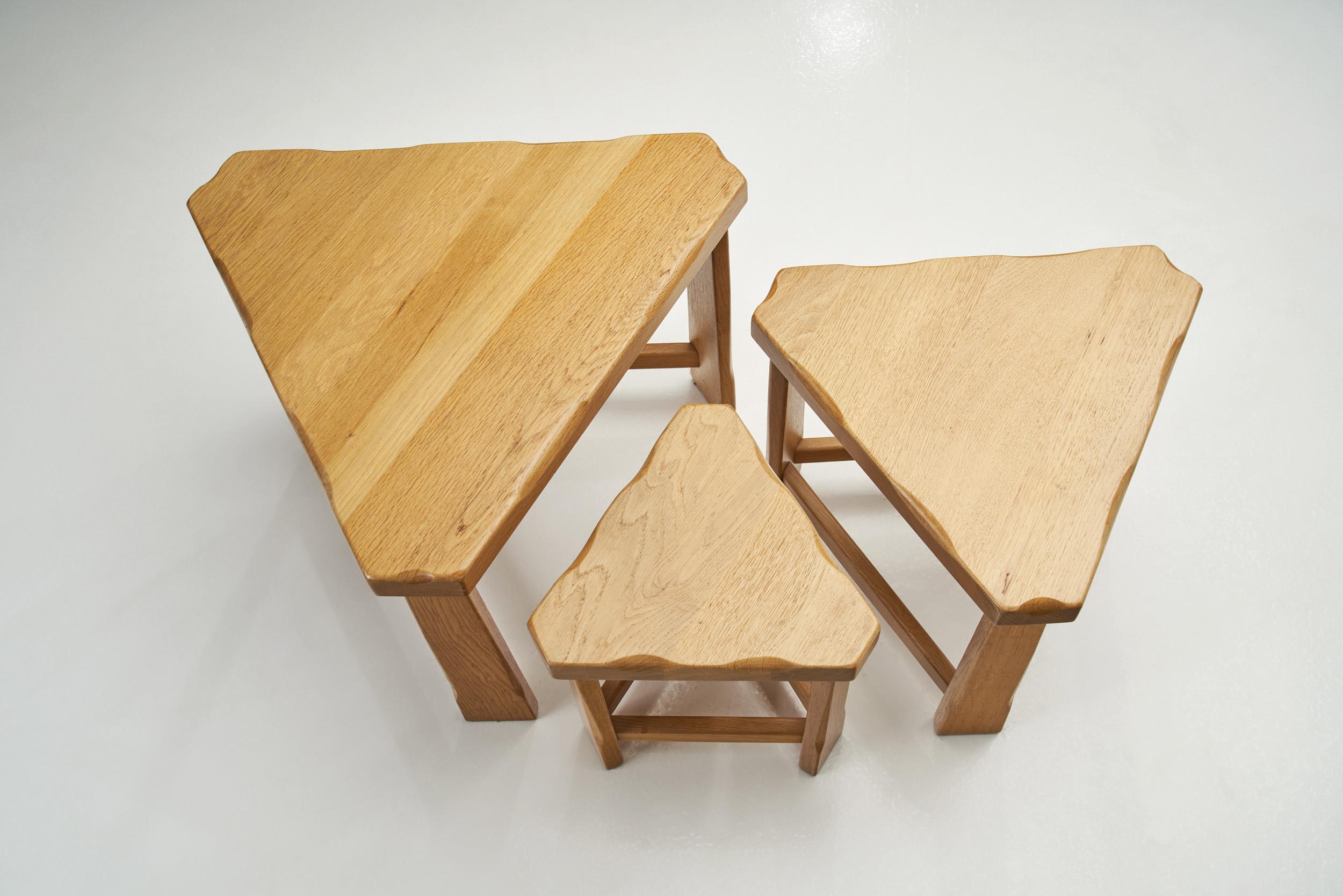 Scandinavian Solid Wood Nesting Tables, Scandinavia ca 1970s For Sale 2