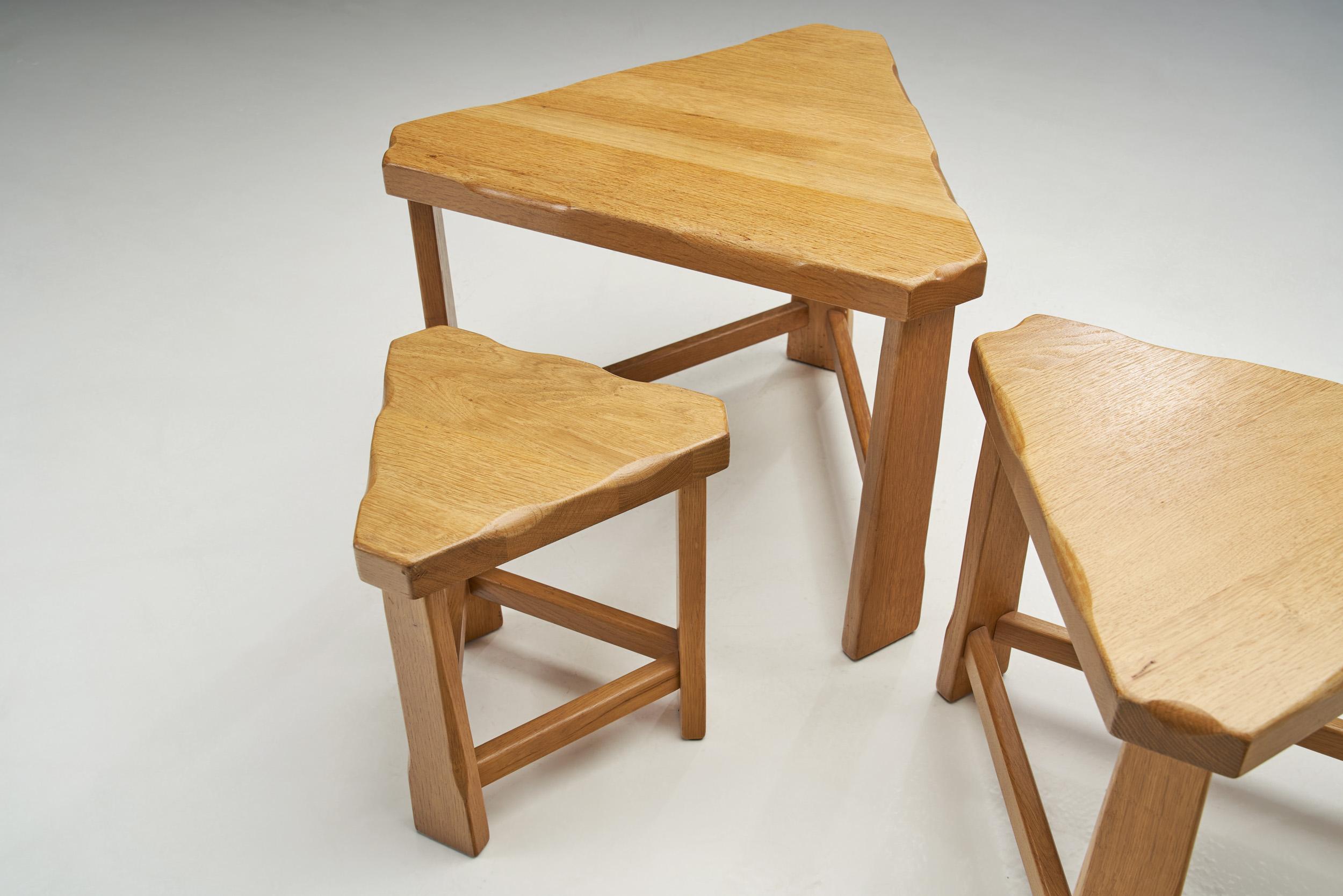 Scandinavian Solid Wood Nesting Tables, Scandinavia ca 1970s For Sale 3