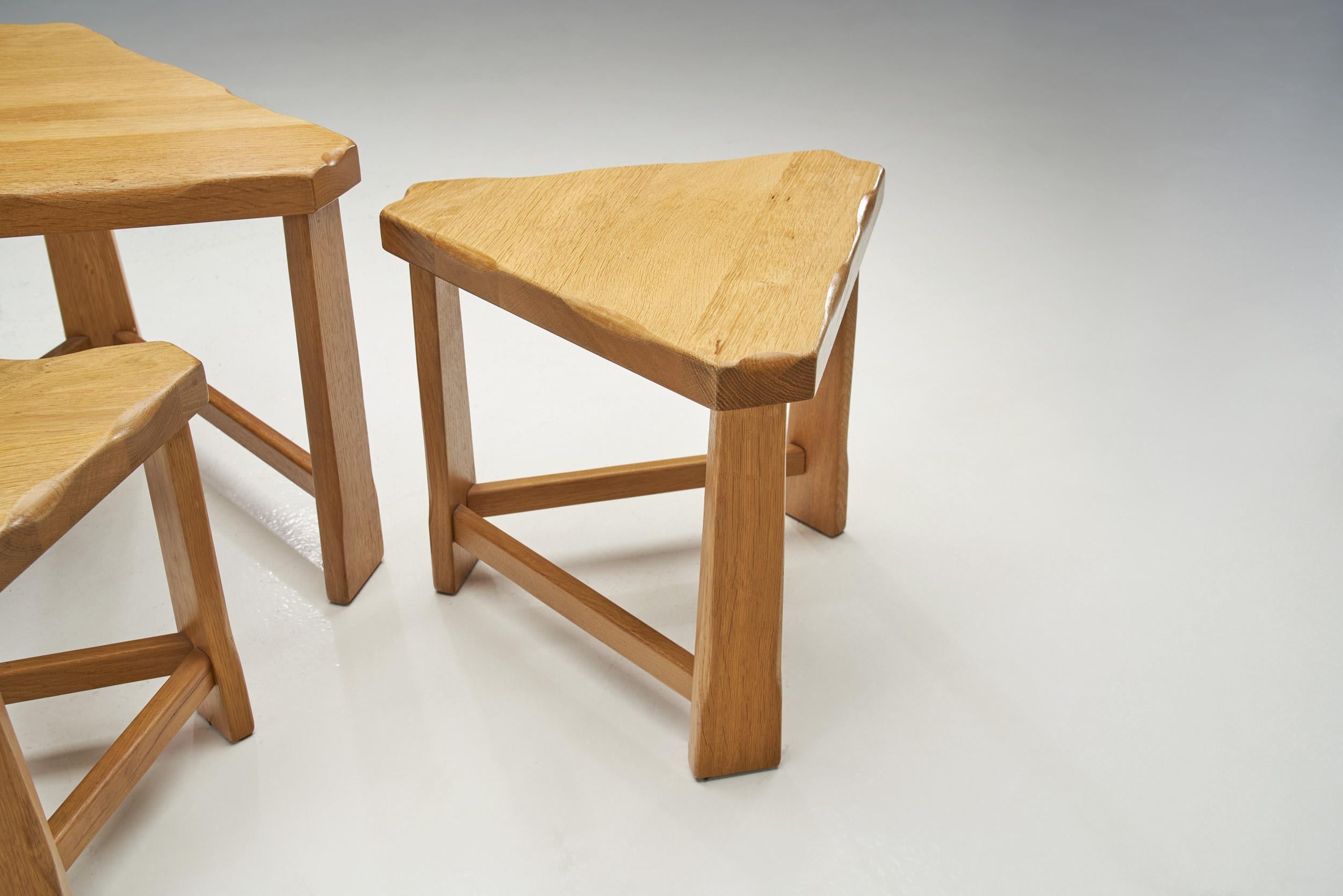 Scandinavian Solid Wood Nesting Tables, Scandinavia ca 1970s For Sale 4