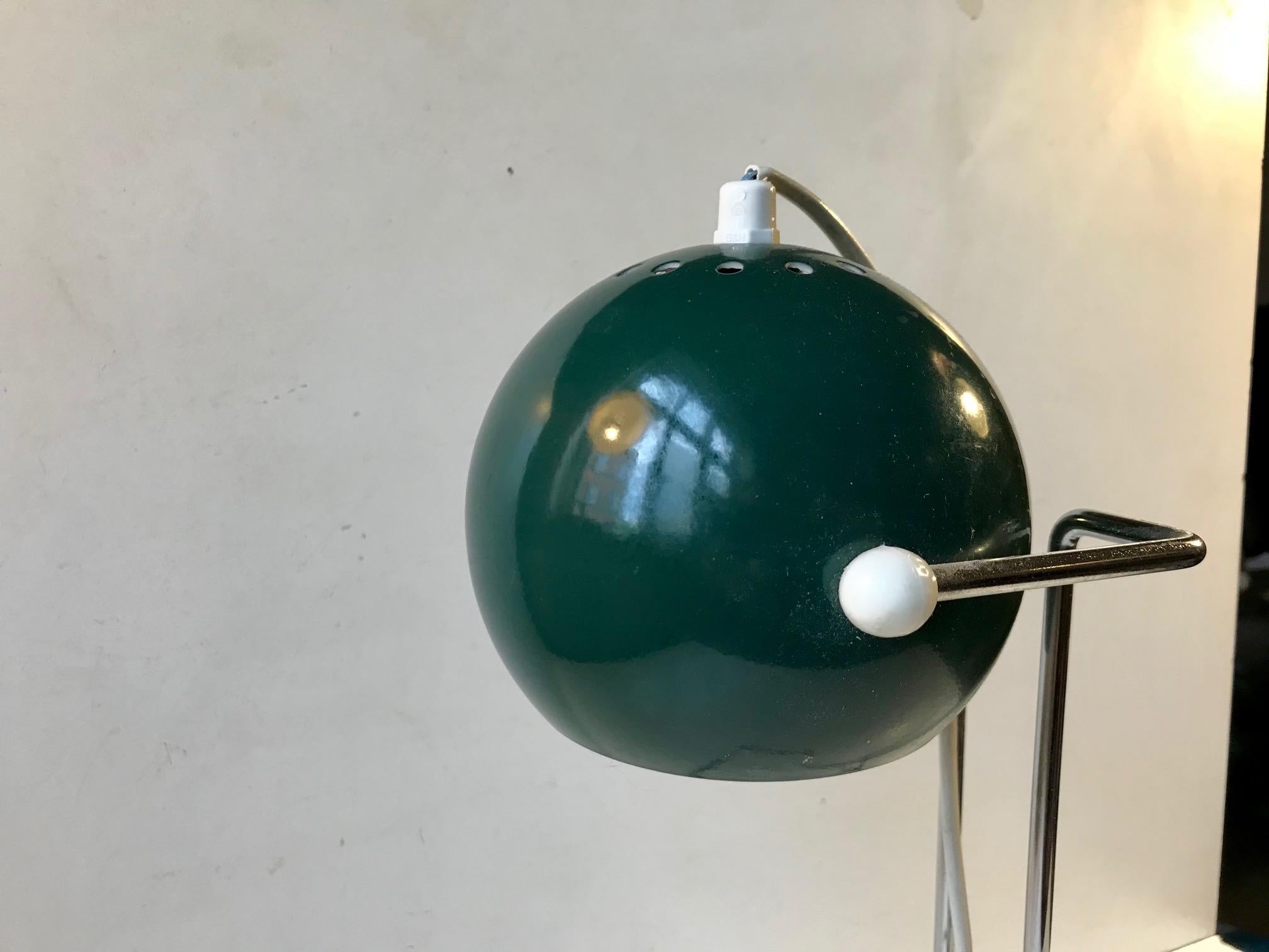 Scandinavian Space Age Green Ball Table Lamp by E. S. Horn, 1960s 4