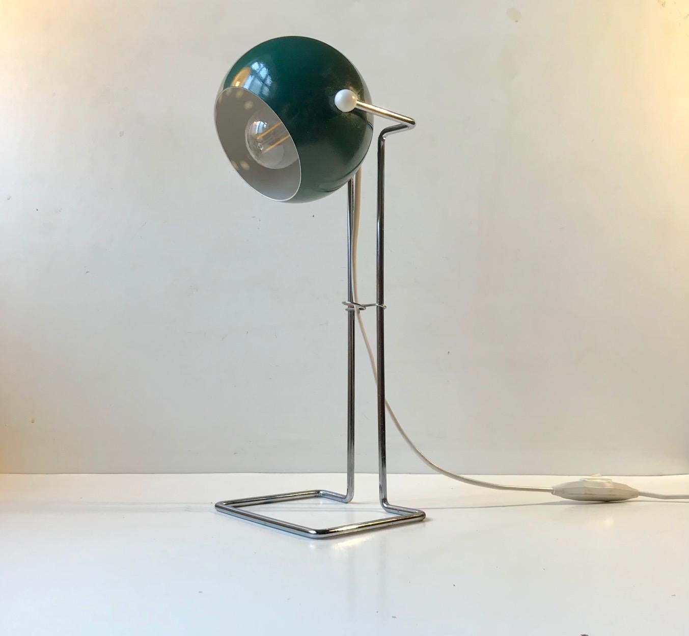 Danish Scandinavian Space Age Green Ball Table Lamp by E. S. Horn, 1960s