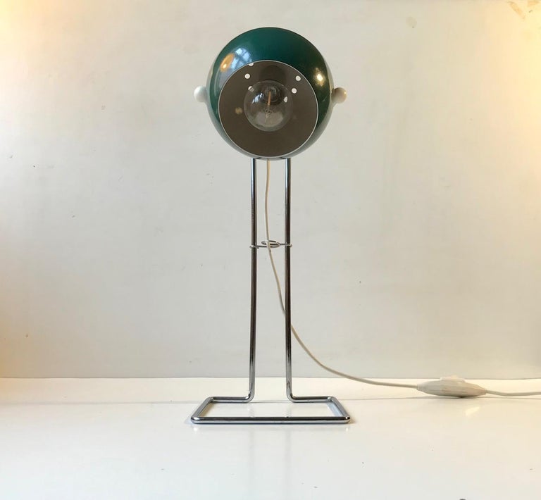 Scandinavian Space Age Green Ball Table Lamp by E. S. Horn, 1960s For