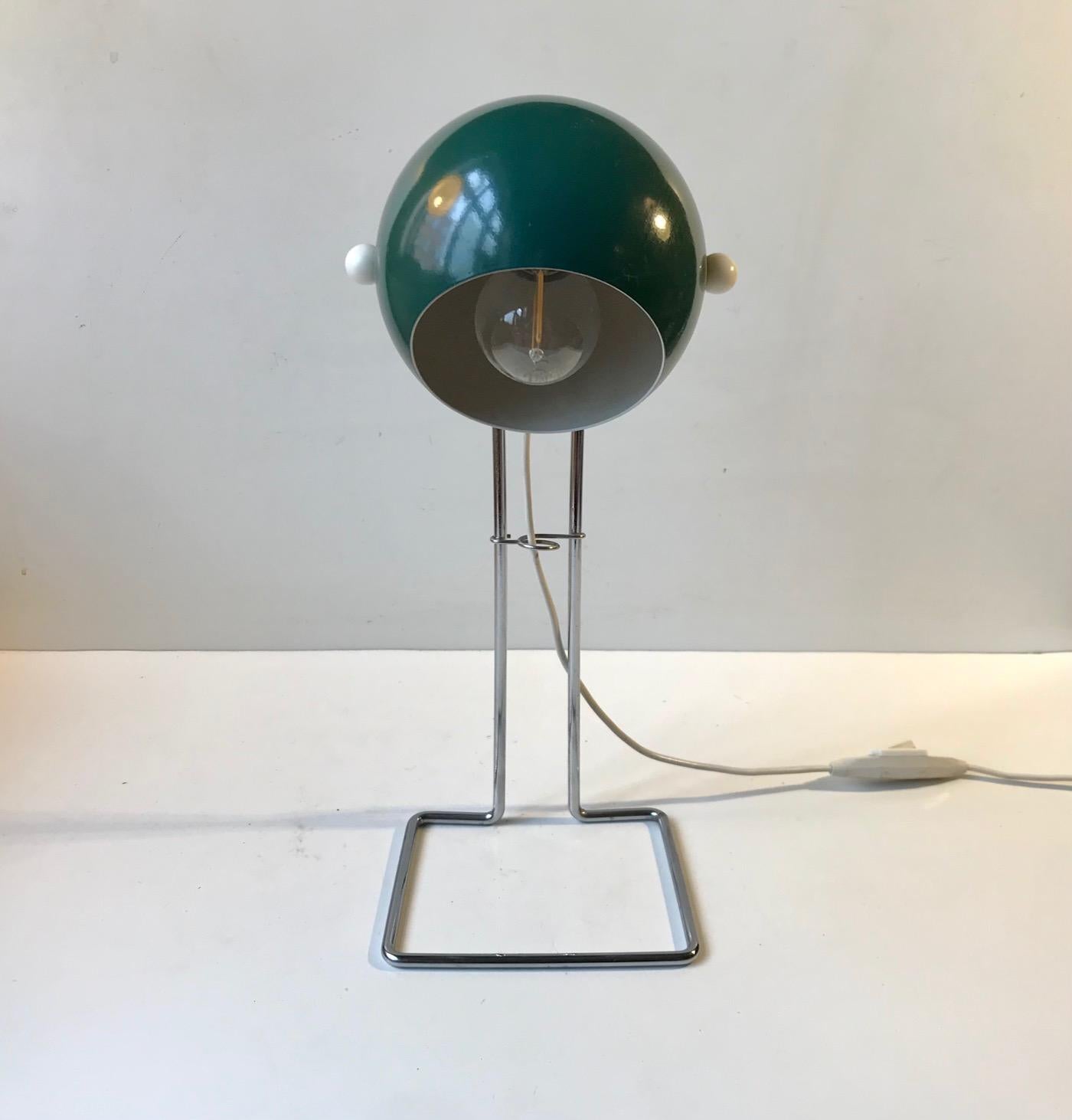 Mid-20th Century Scandinavian Space Age Green Ball Table Lamp by E. S. Horn, 1960s