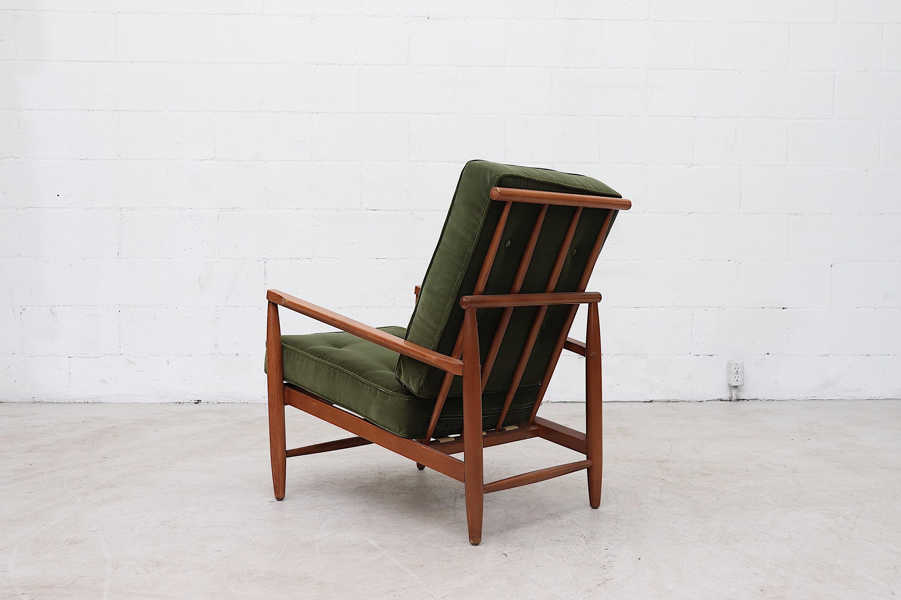 Mid-Century Modern Scandinavian Spindle Back Lounge Chair