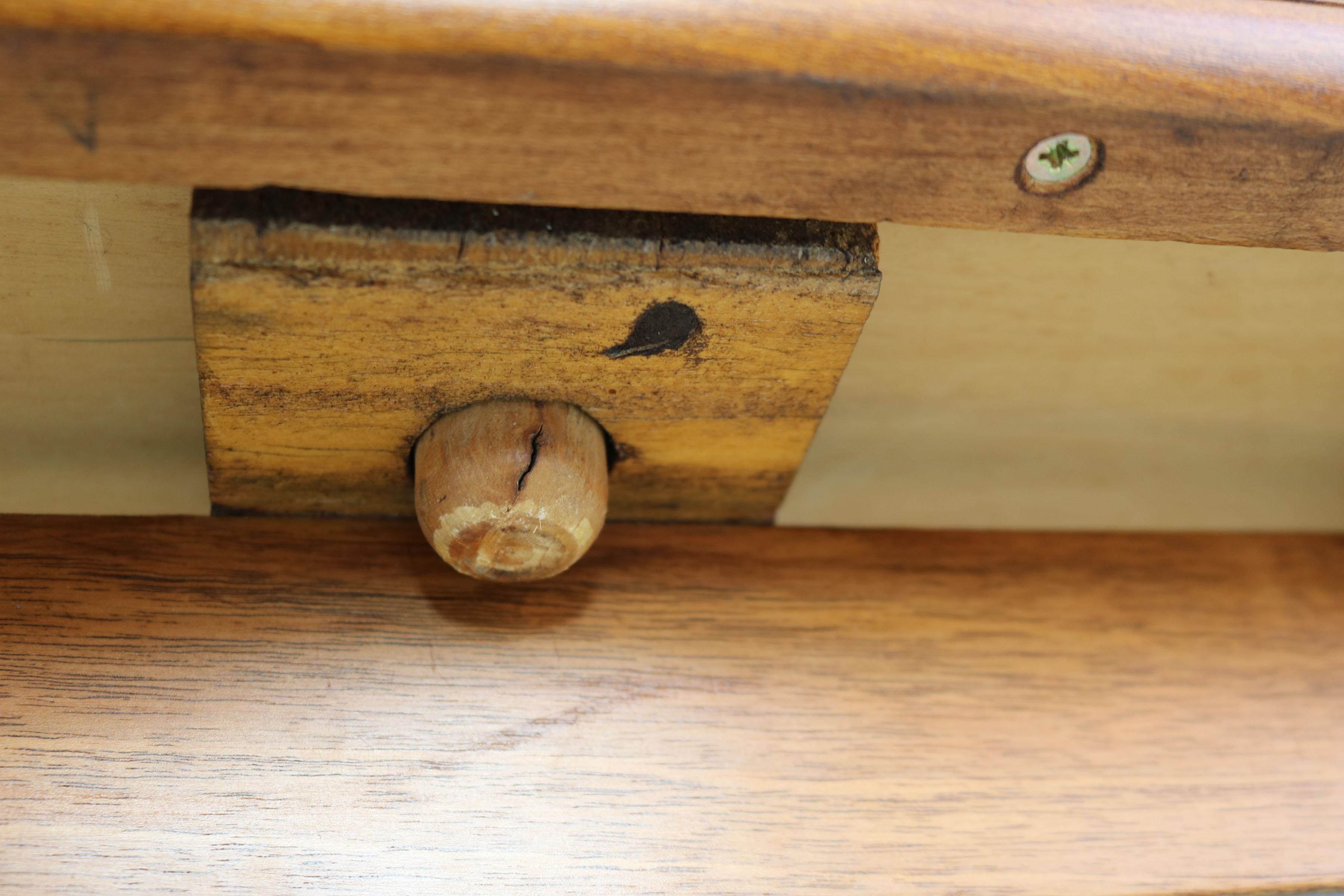 Scandinavian Stained Beechwood Extendable Table, 1960s For Sale 7