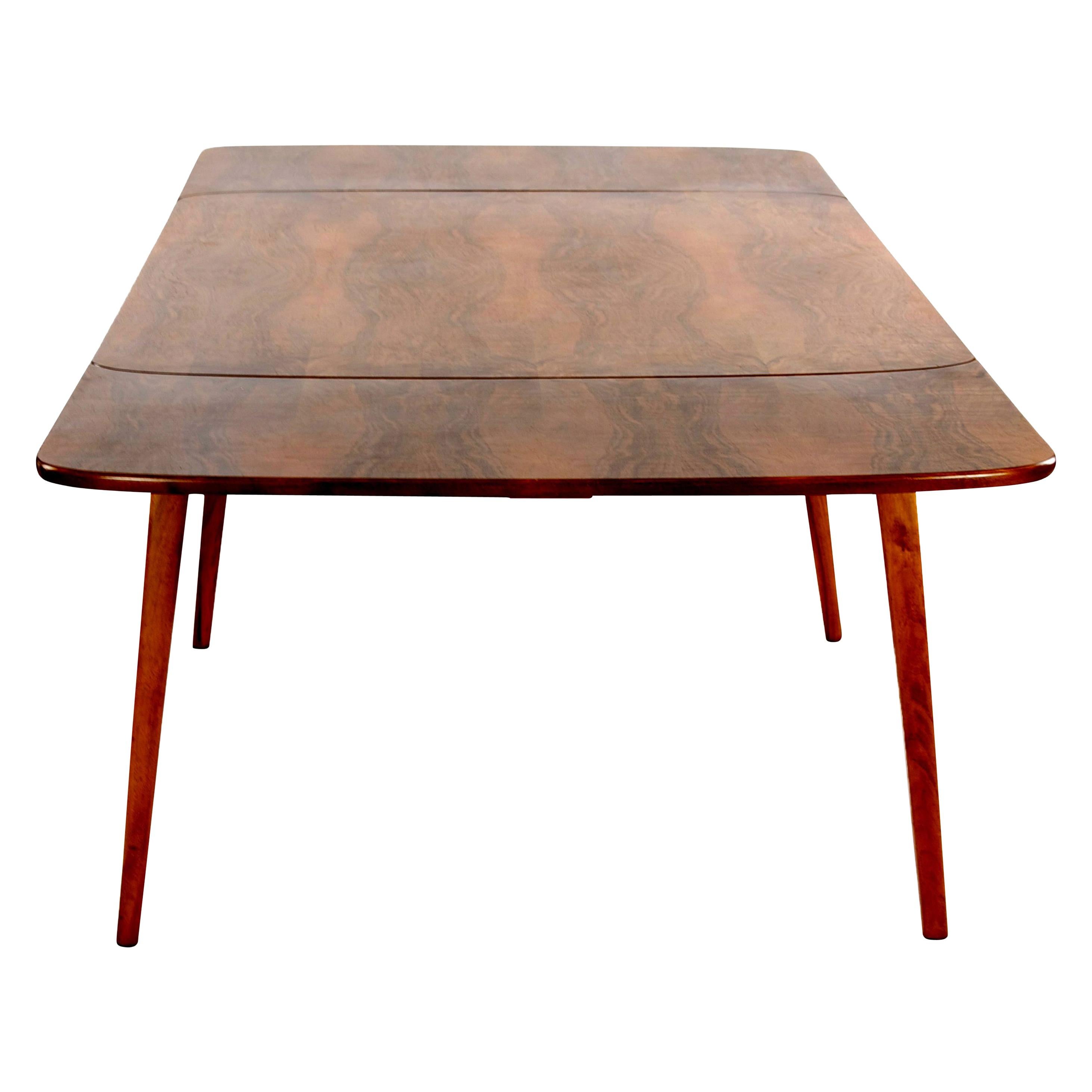 Scandinavian Stained Beechwood Extendable Table, 1960s