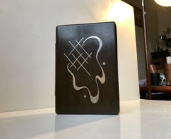Scandinavian Sterling Silver & Bog Oak Humidor by Axel Salomonsen, 1960s