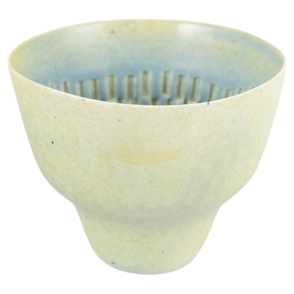 Scandinavian studio potter, likely Gustavsberg. Miniature ceramic bowl, 1960s. For Sale