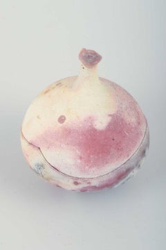 Scandinavian Studio Potter. Organically shaped lidded jar. 1980s/90s