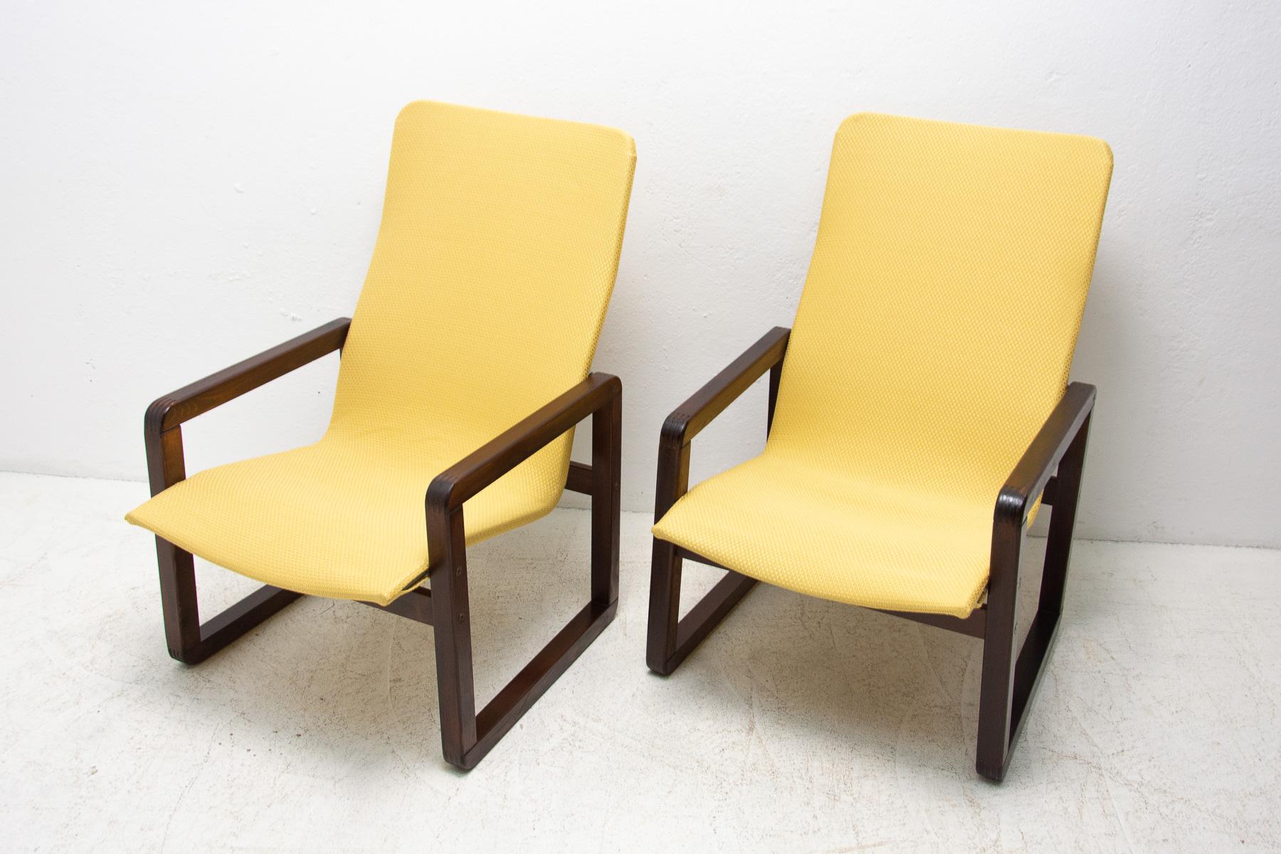 Fabric Scandinavian Style Armchairs, 1980's, Set of 2 For Sale