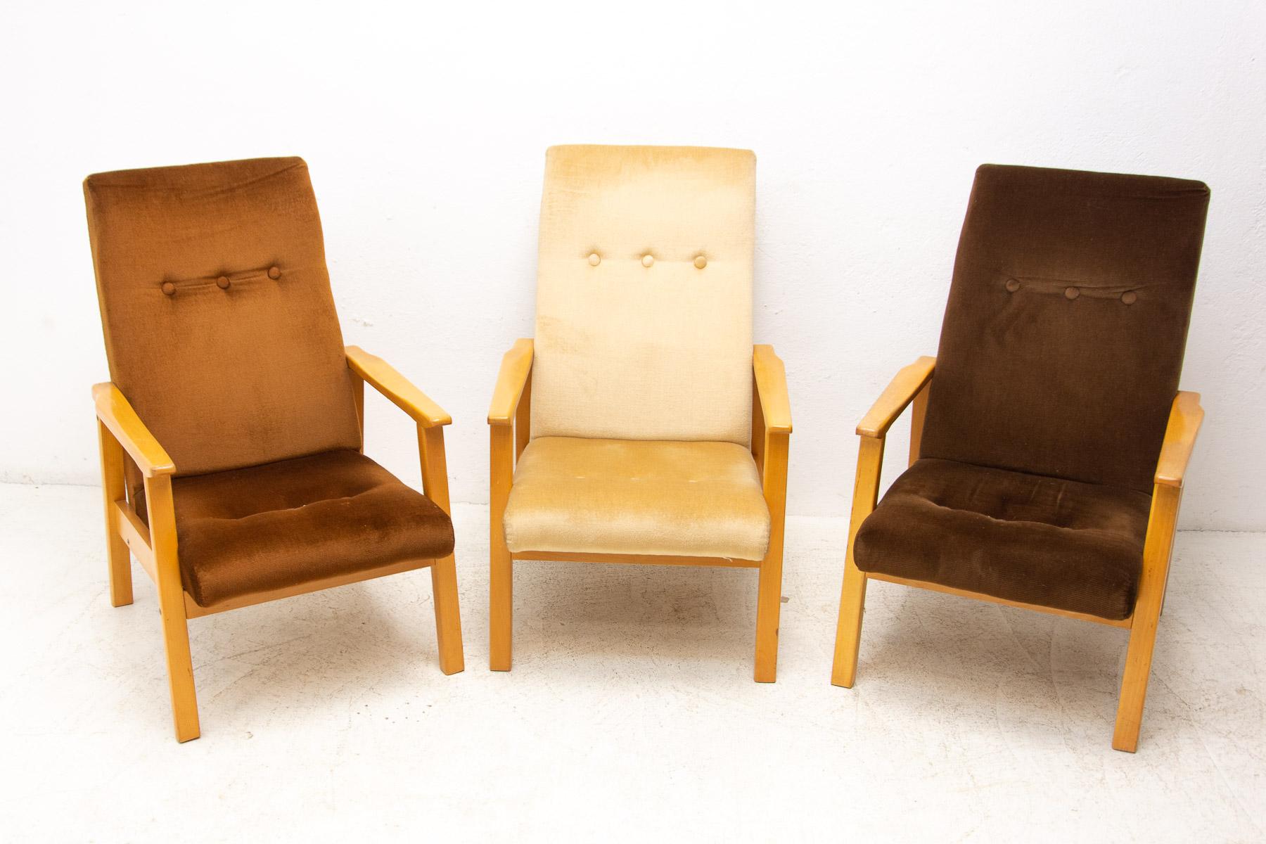  Sessel im skandinavischen Stil, 1980er Jahre, 3er-Set (Skandinavische Moderne) im Angebot