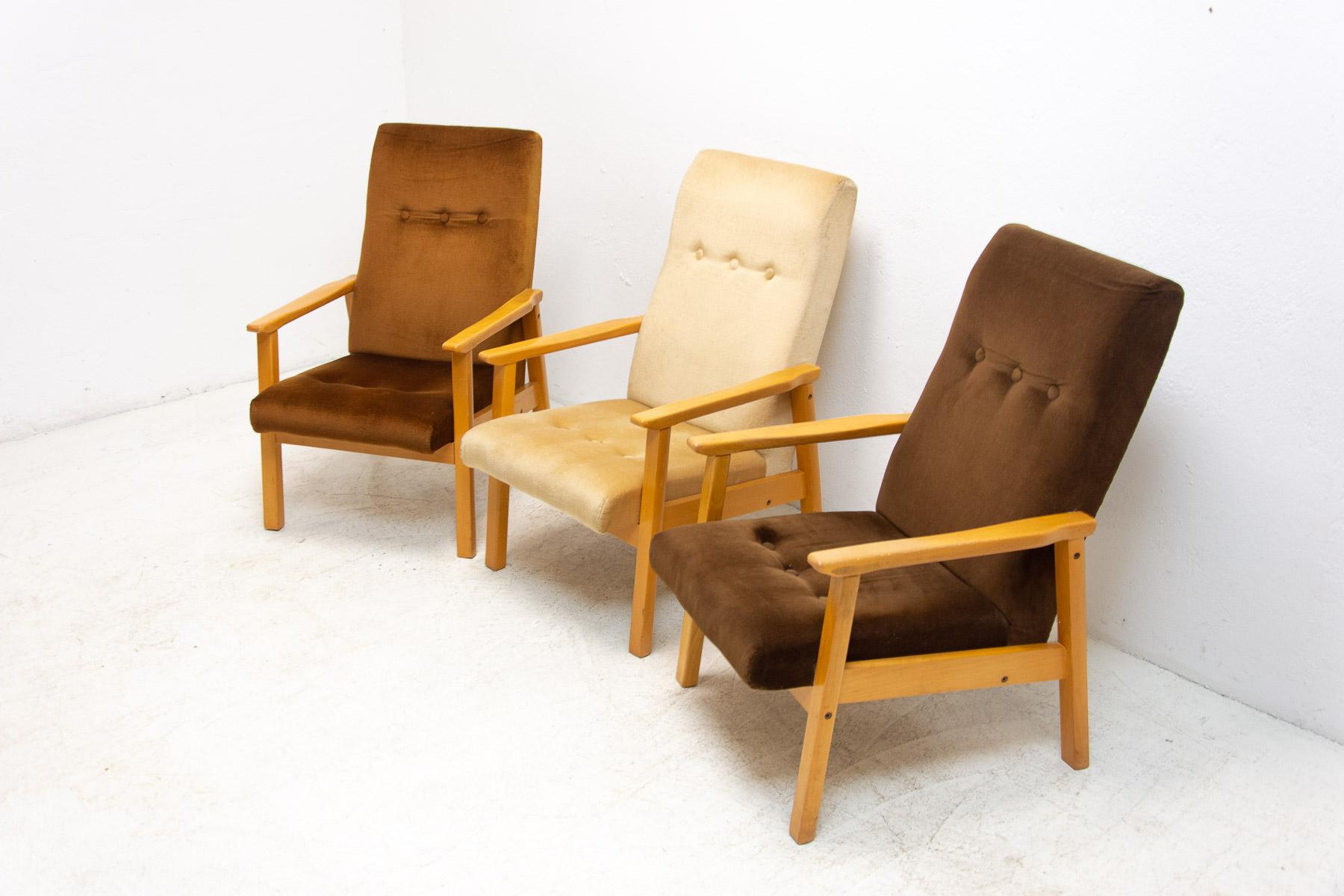  Sessel im skandinavischen Stil, 1980er Jahre, 3er-Set (20. Jahrhundert) im Angebot
