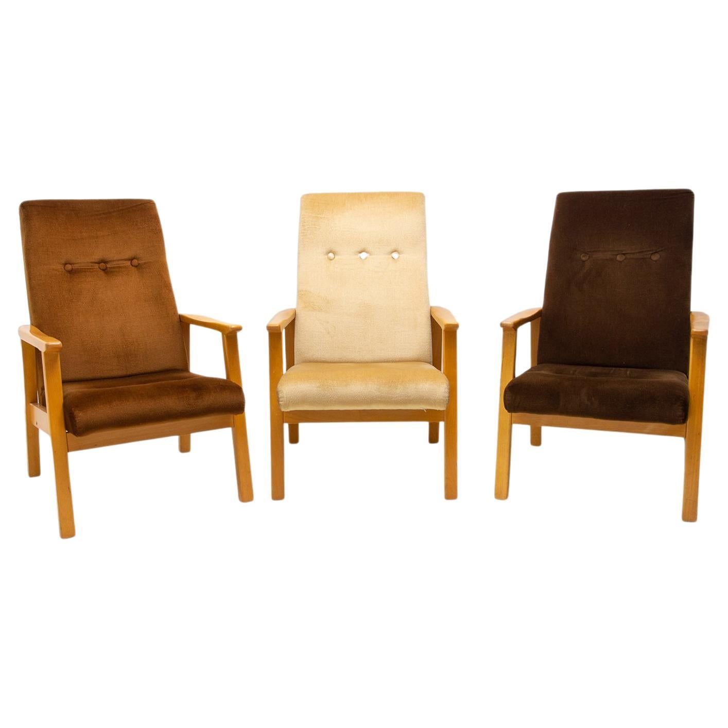  Scandinavian Style Armchairs, 1980´S, Set of 3 For Sale