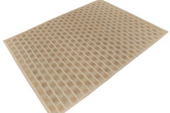 Teppich & Kelim im skandinavischen Stil, maßgefertigter Hemp-Kelim in braunem geometrischem Muster