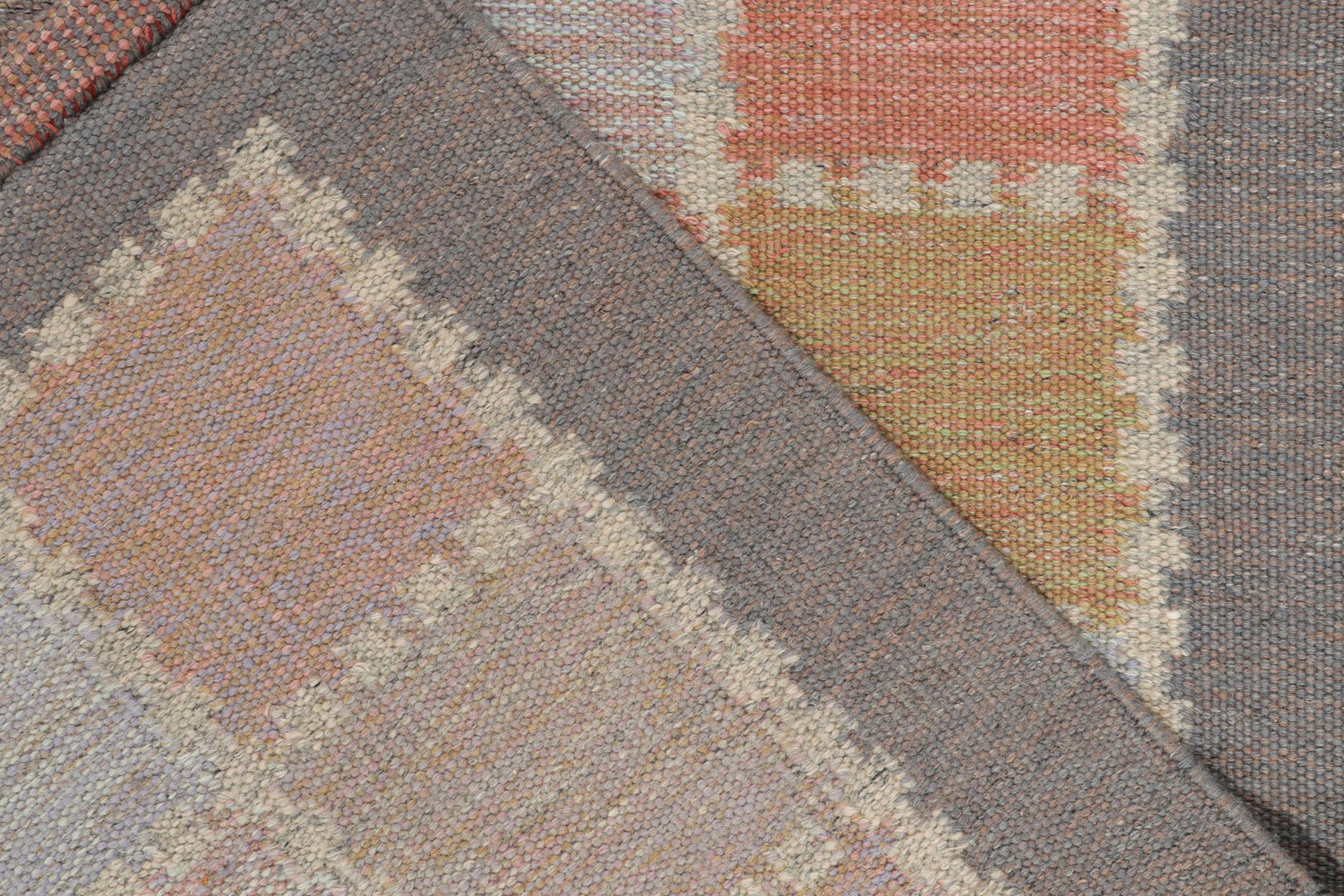 Rug & Kilim's Scandinavian Style Custom Kilim in Multicolor Geometric Pattern In New Condition For Sale In Long Island City, NY