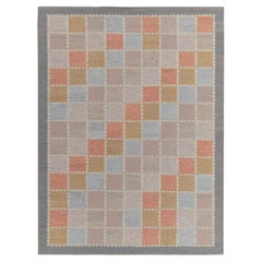 Rug & Kilim's Scandinavian Style Custom Kilim in Multicolor Geometric Pattern