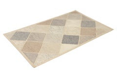 Rug & Kilim's Scandinavian Style Flat-Weave Gray Blue Geometric Pattern